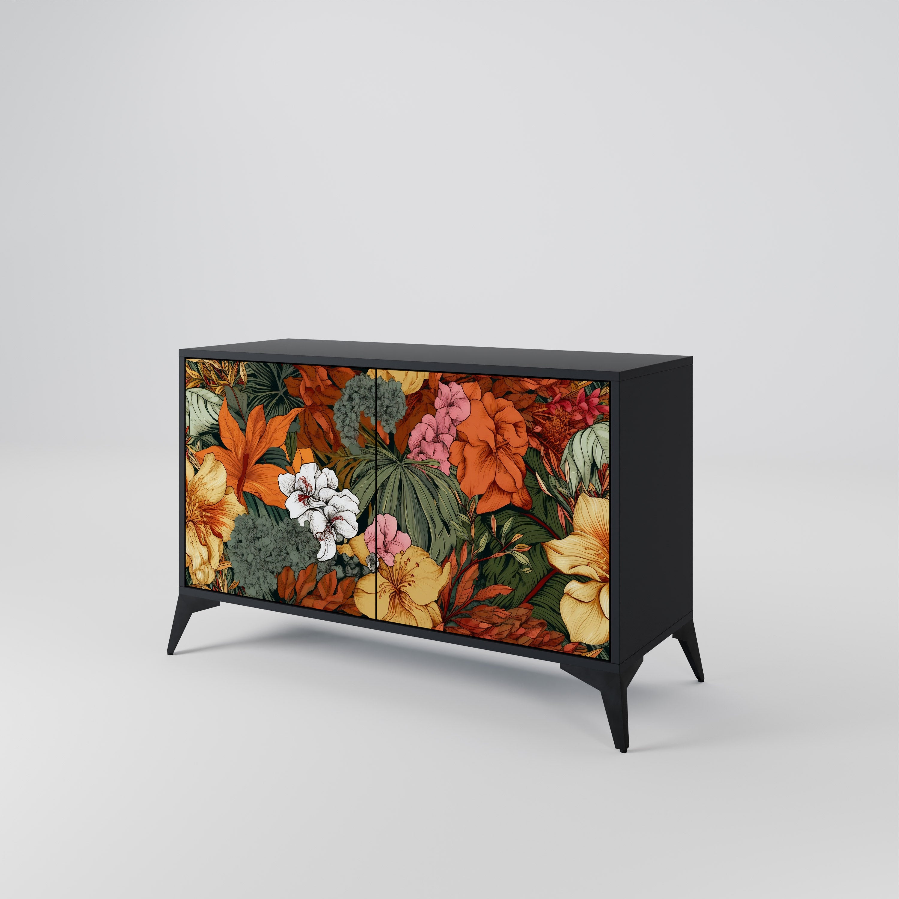RADIANT FLORA Komoda 2-drzwiowa korpus Czarny