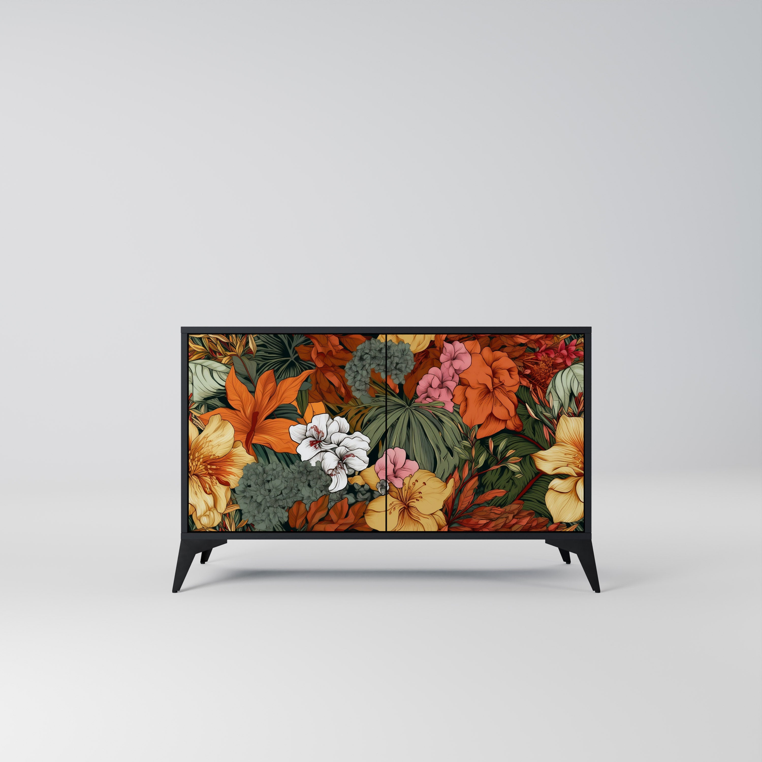 RADIANT FLORA Komoda 2-drzwiowa korpus Czarny