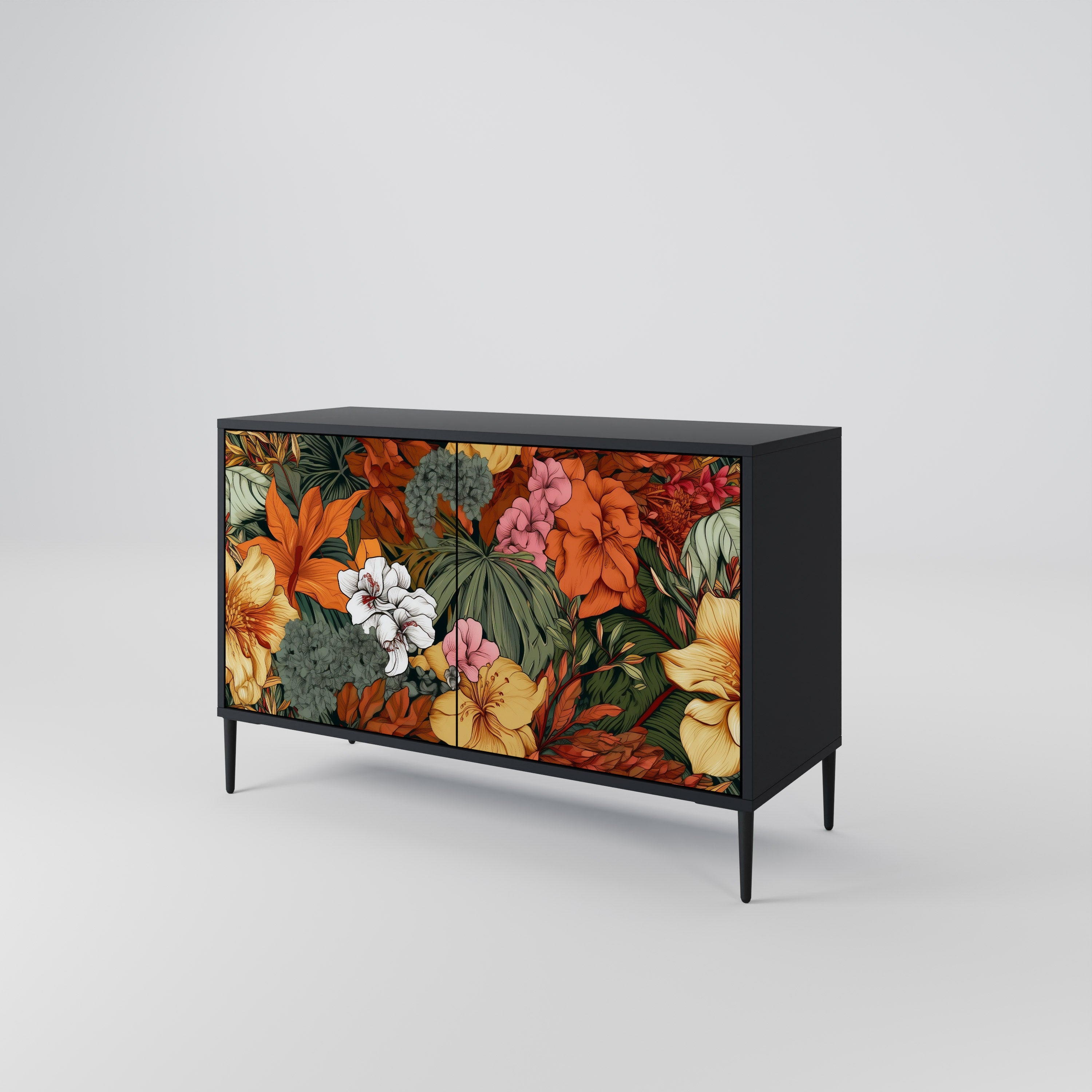 RADIANT FLORA Komoda 2-drzwiowa korpus Czarny