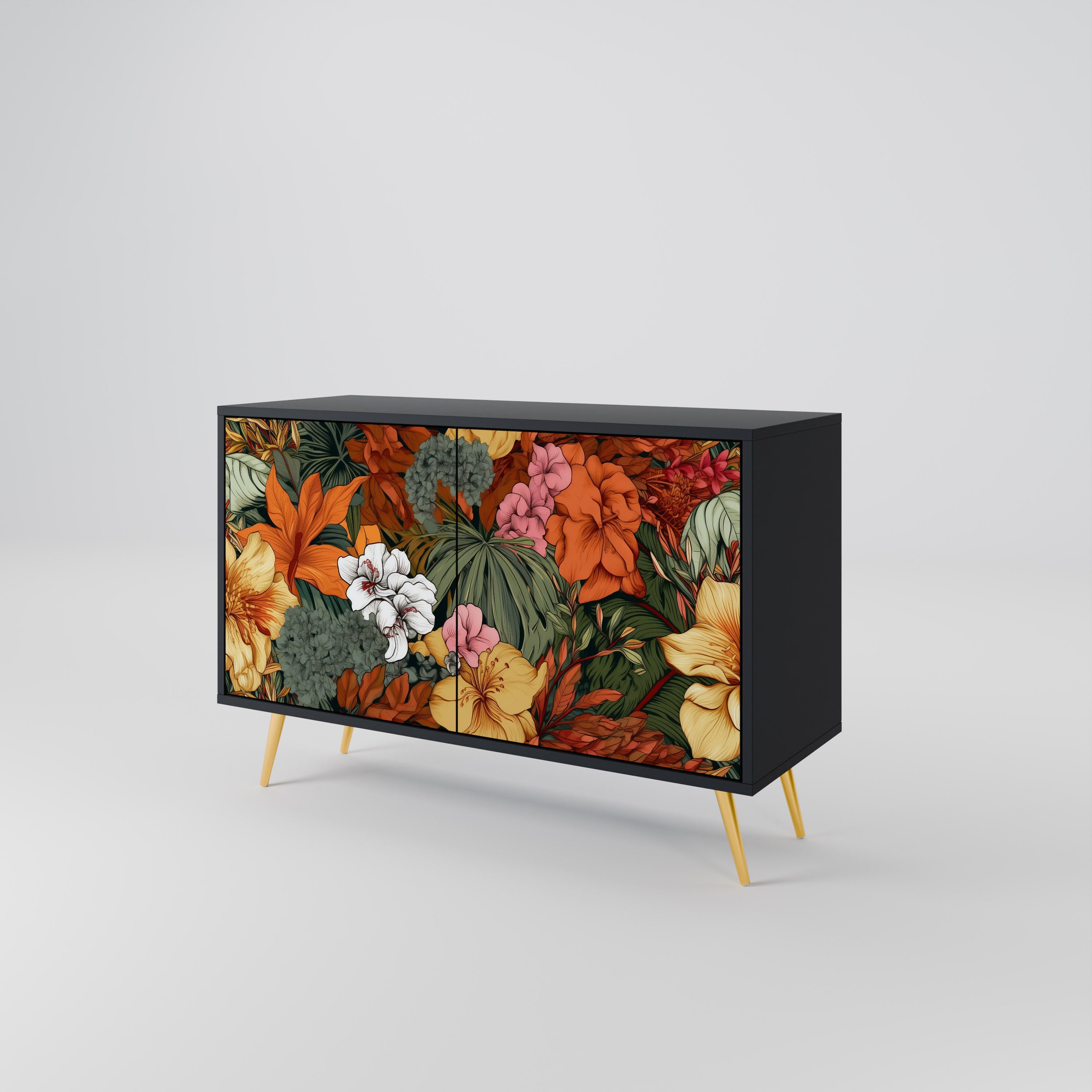 RADIANT FLORA Komoda 2-drzwiowa korpus Czarny