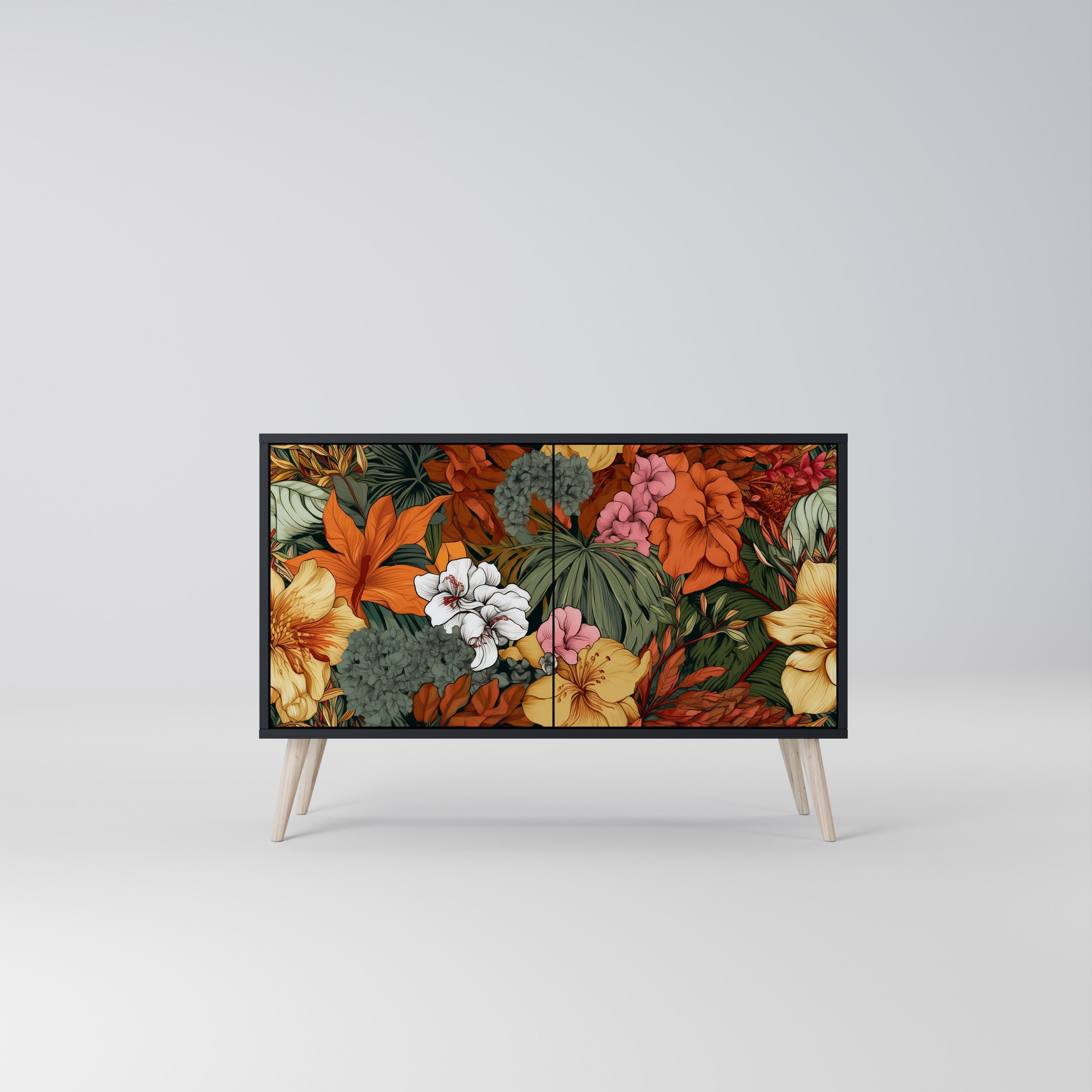 RADIANT FLORA Komoda 2-drzwiowa korpus Czarny