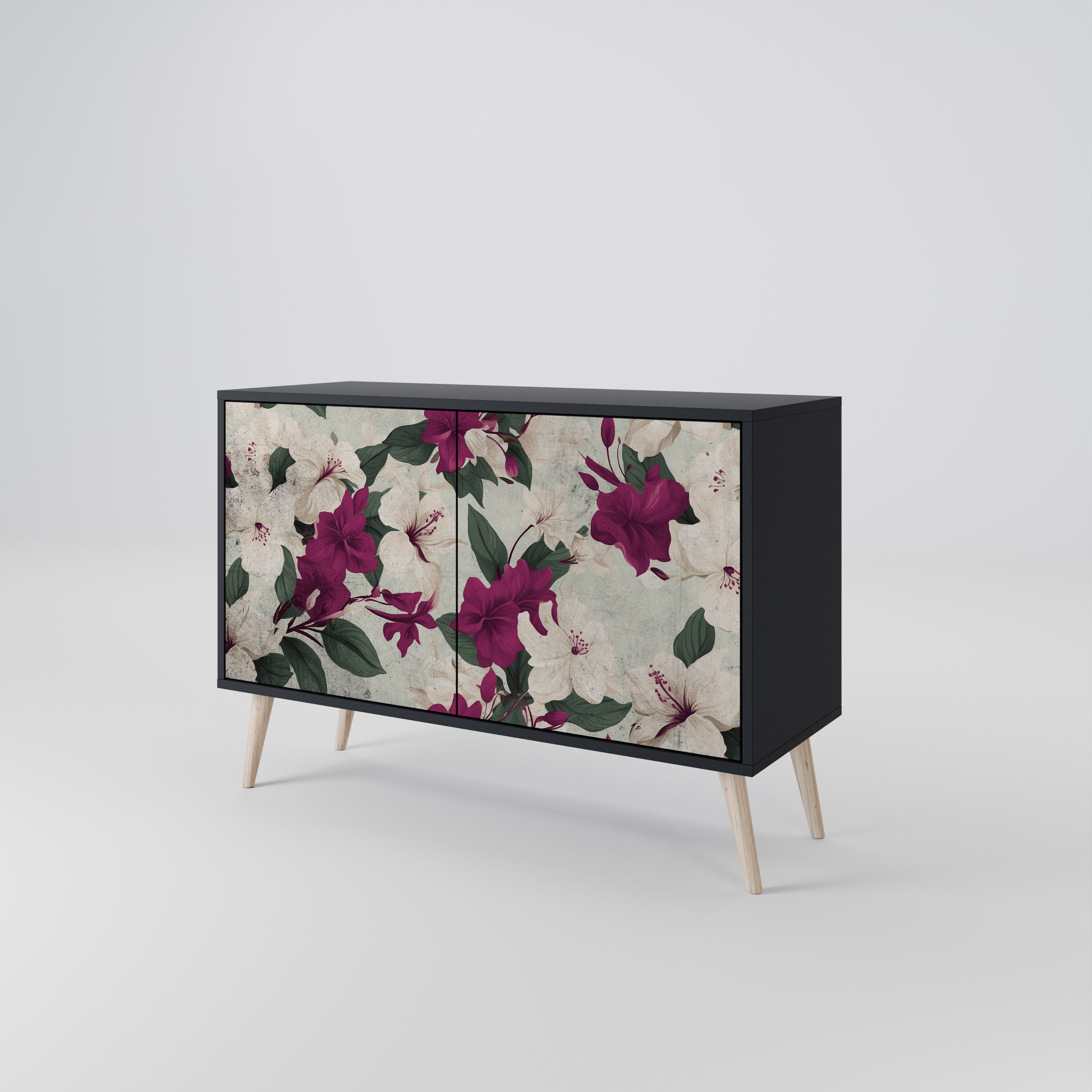 FLOWERET DREAM Komoda 2-drzwiowa korpus Czarny