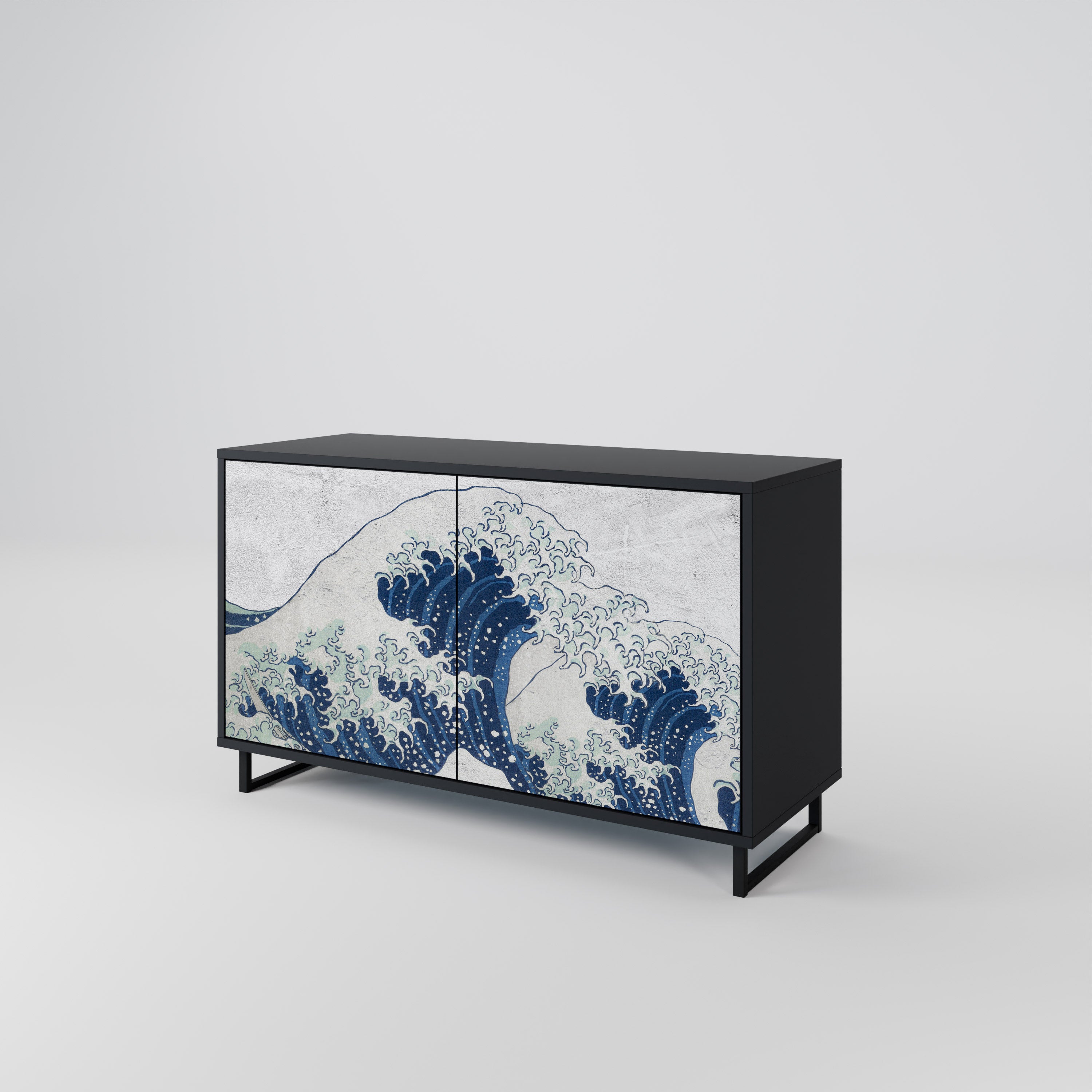 THE GREAT WAVE AT KANAGAWA Komoda 2-drzwiowa korpus Czarny