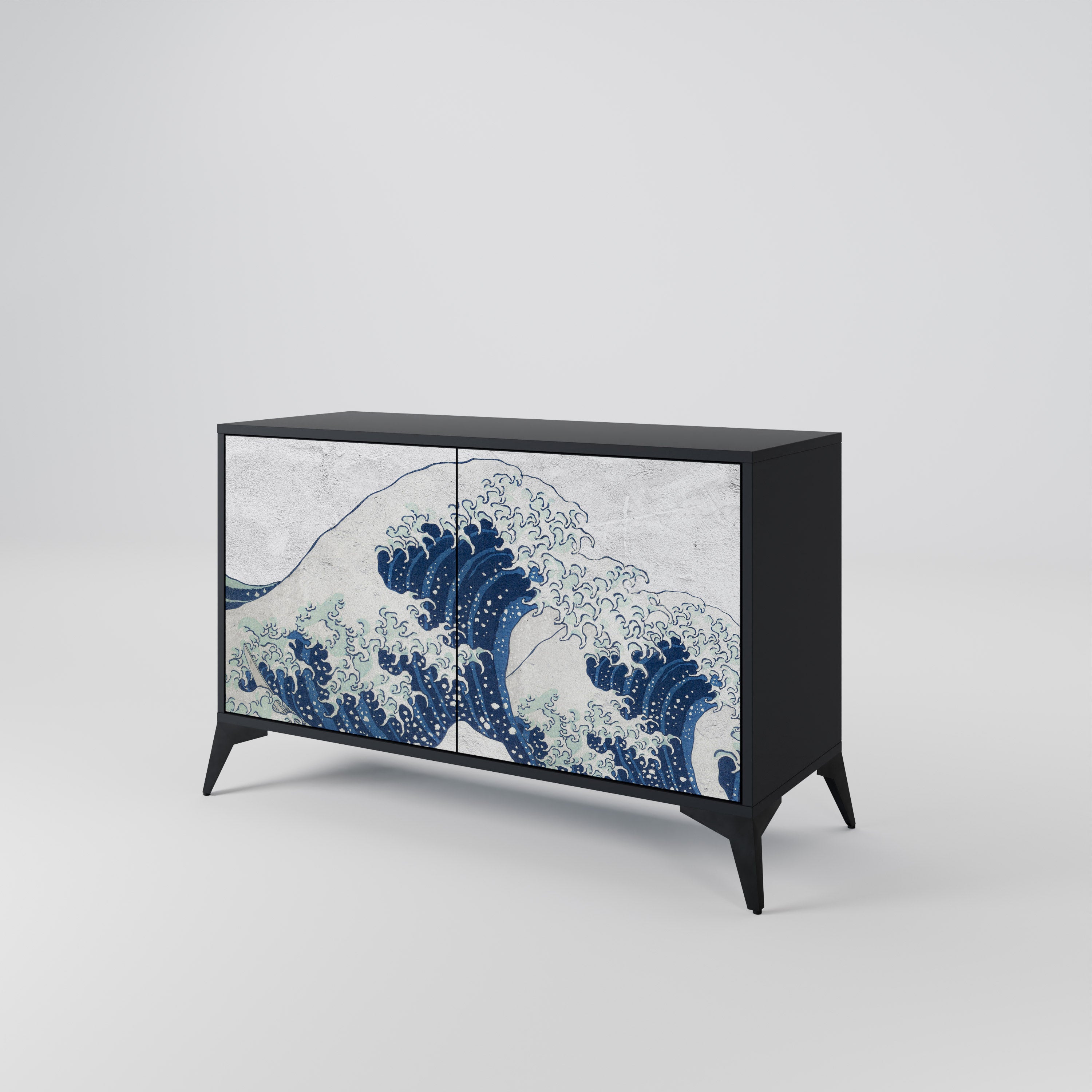 THE GREAT WAVE AT KANAGAWA Komoda 2-drzwiowa korpus Czarny