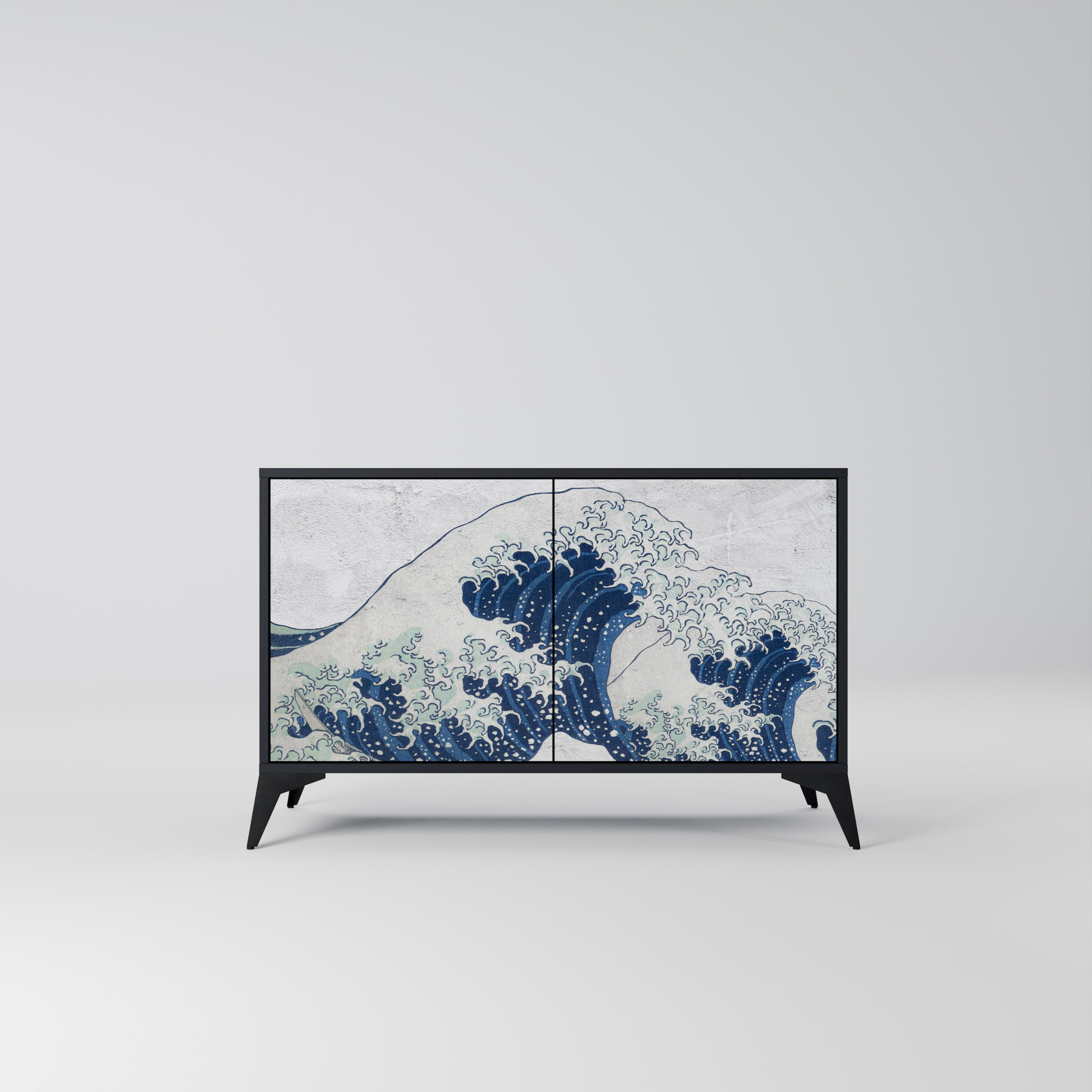 THE GREAT WAVE AT KANAGAWA Komoda 2-drzwiowa korpus Czarny