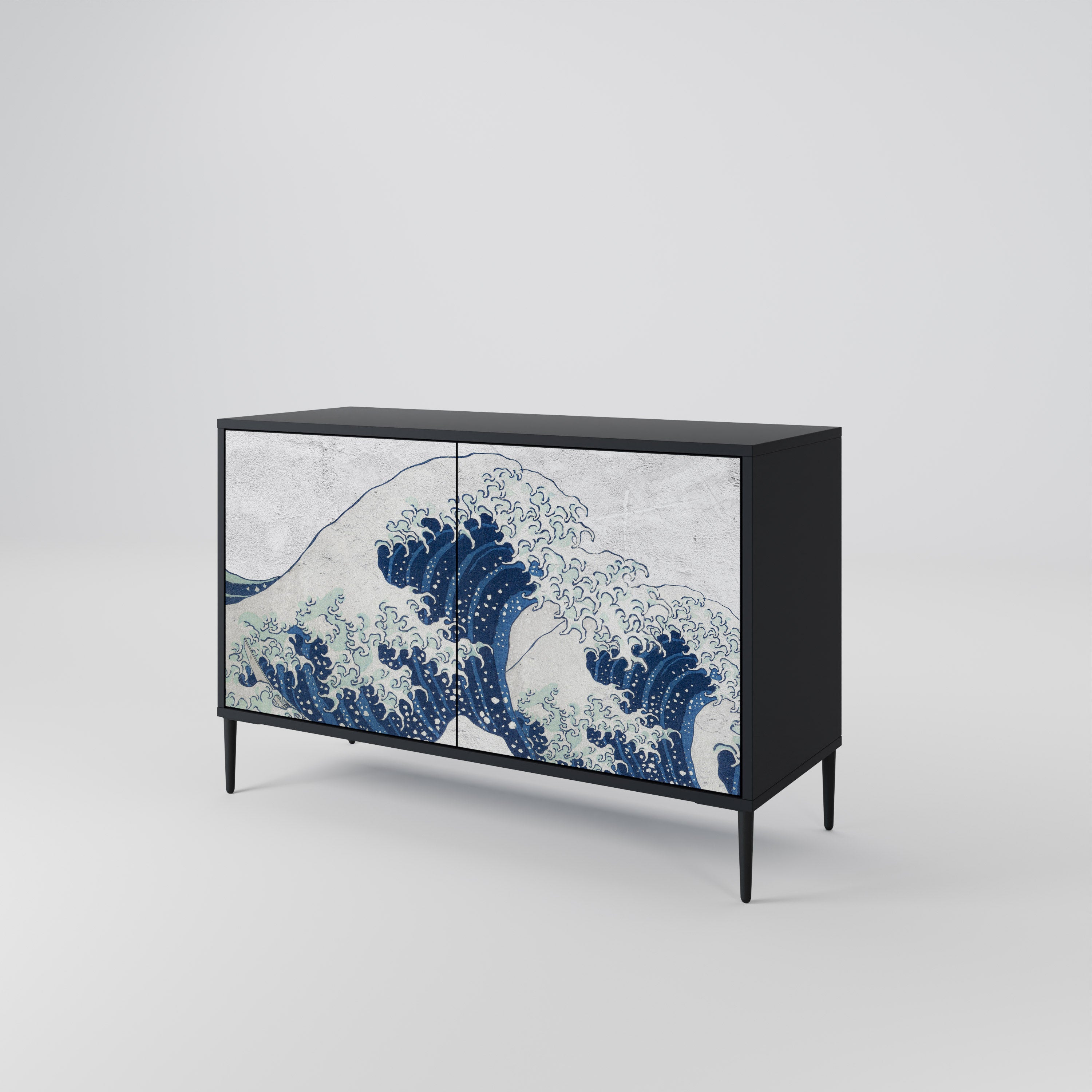 THE GREAT WAVE AT KANAGAWA Komoda 2-drzwiowa korpus Czarny