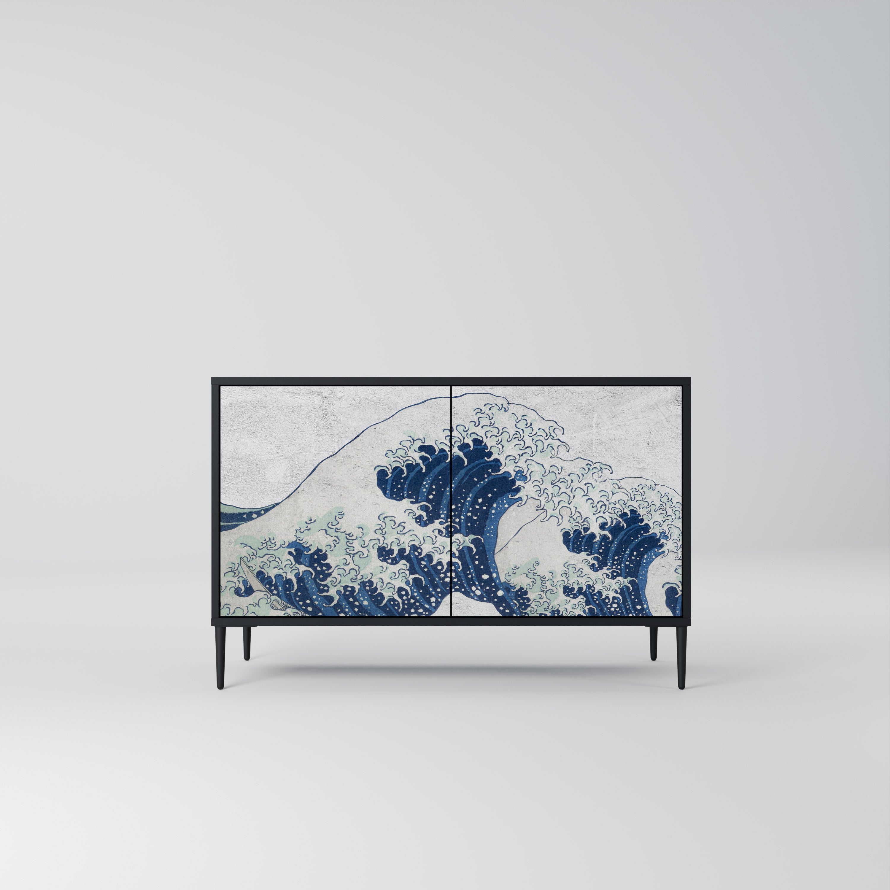 THE GREAT WAVE AT KANAGAWA Komoda 2-drzwiowa korpus Czarny