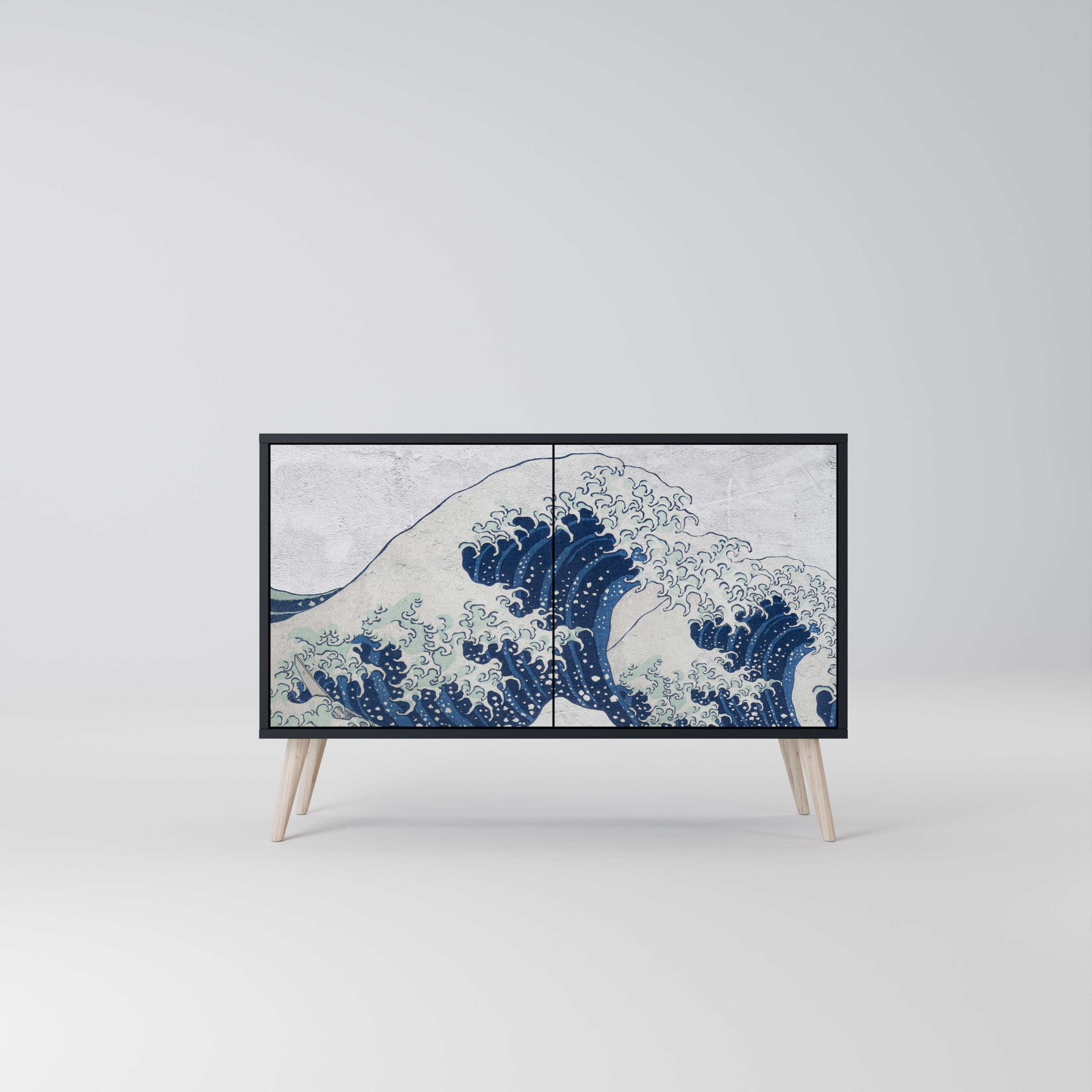THE GREAT WAVE AT KANAGAWA Komoda 2-drzwiowa korpus Czarny