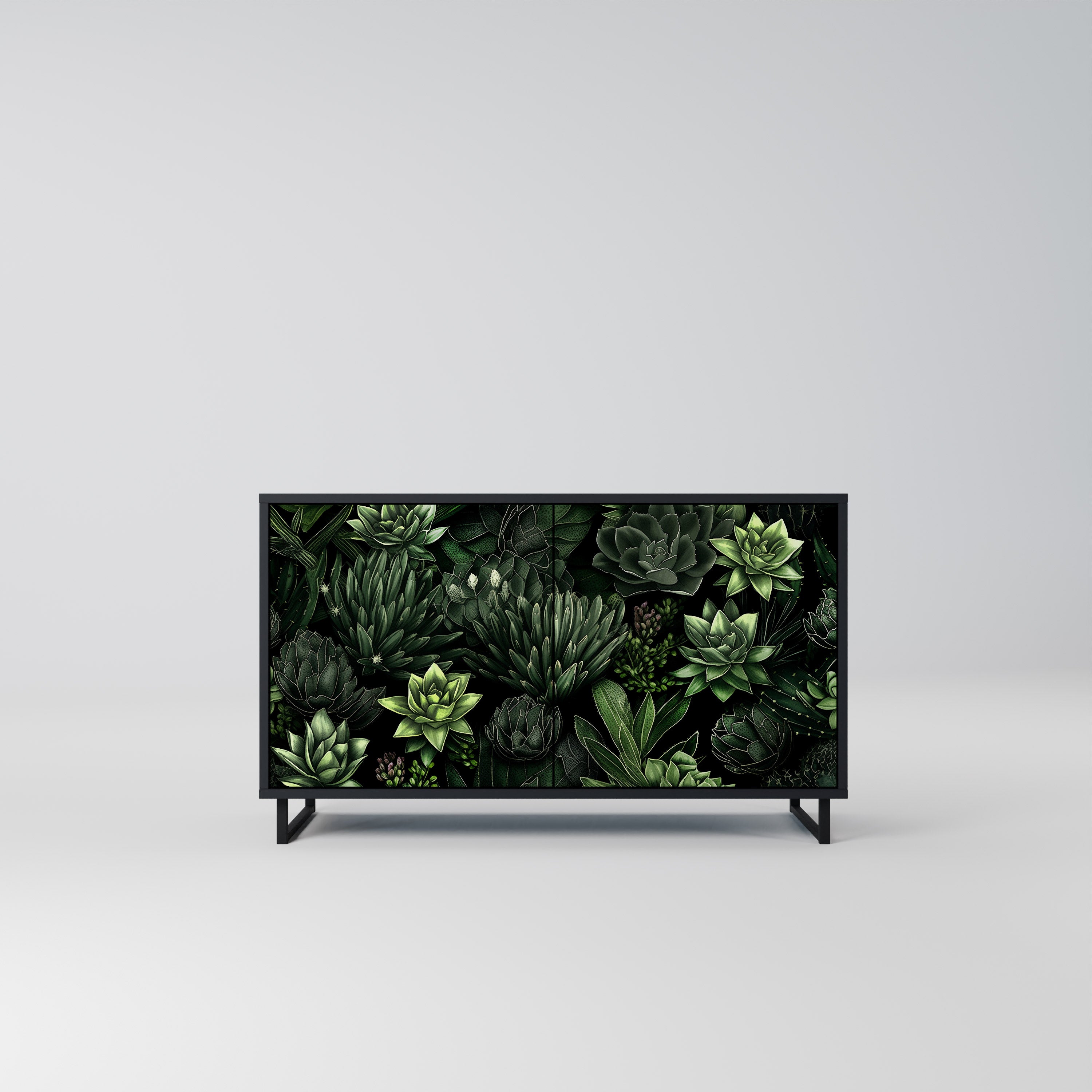 SUCCULENT JUNGLE Komoda 2-drzwiowa korpus Czarny