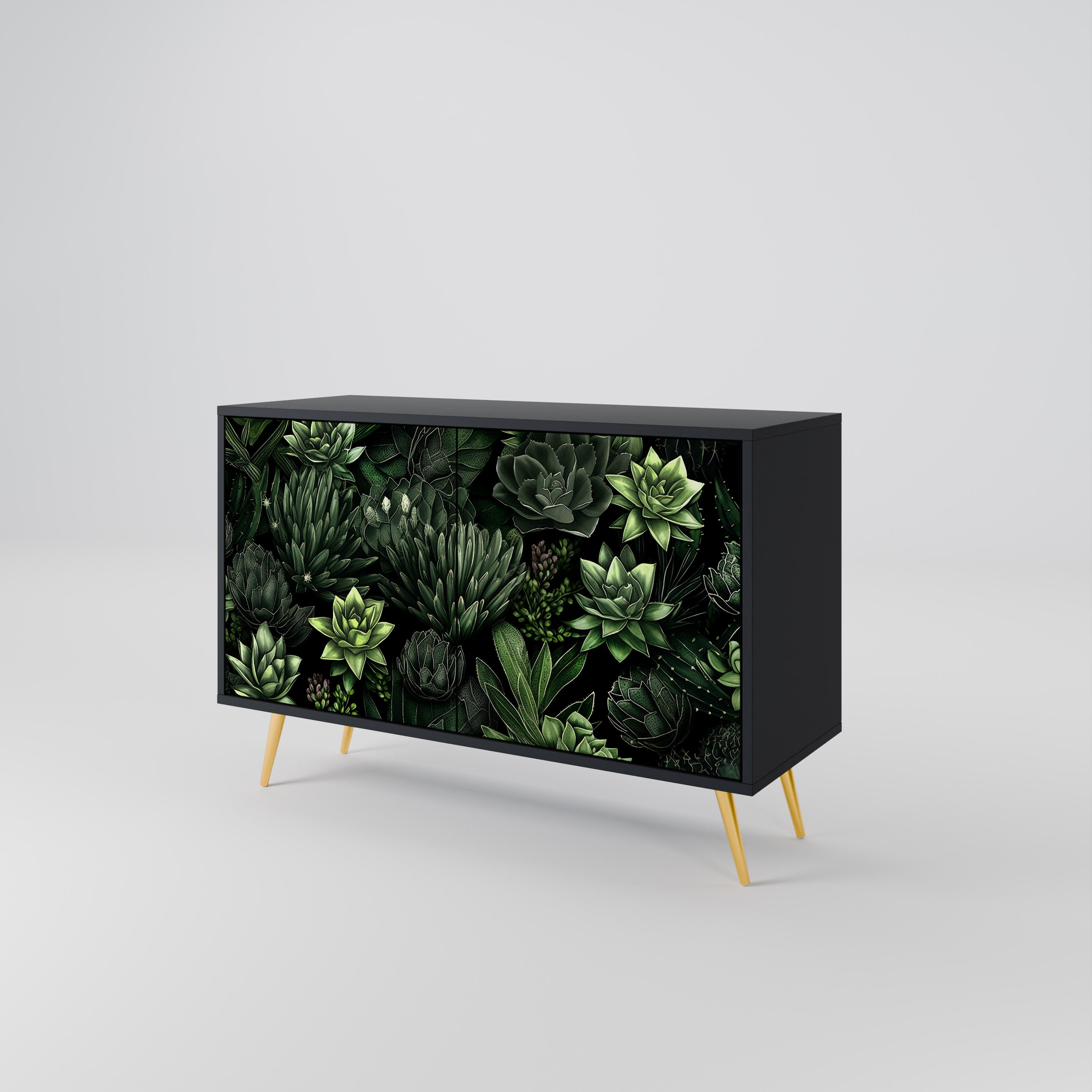 SUCCULENT JUNGLE Komoda 2-drzwiowa korpus Czarny