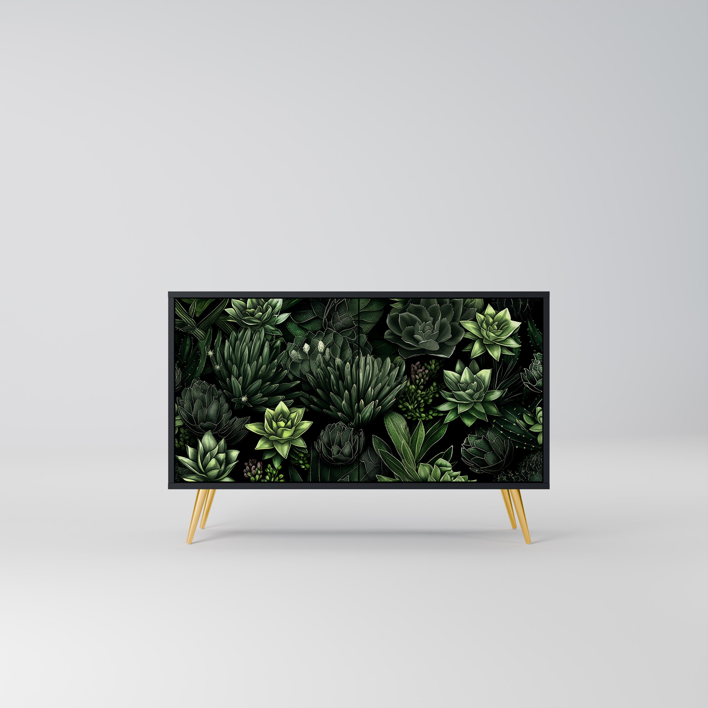 SUCCULENT JUNGLE Komoda 2-drzwiowa korpus Czarny