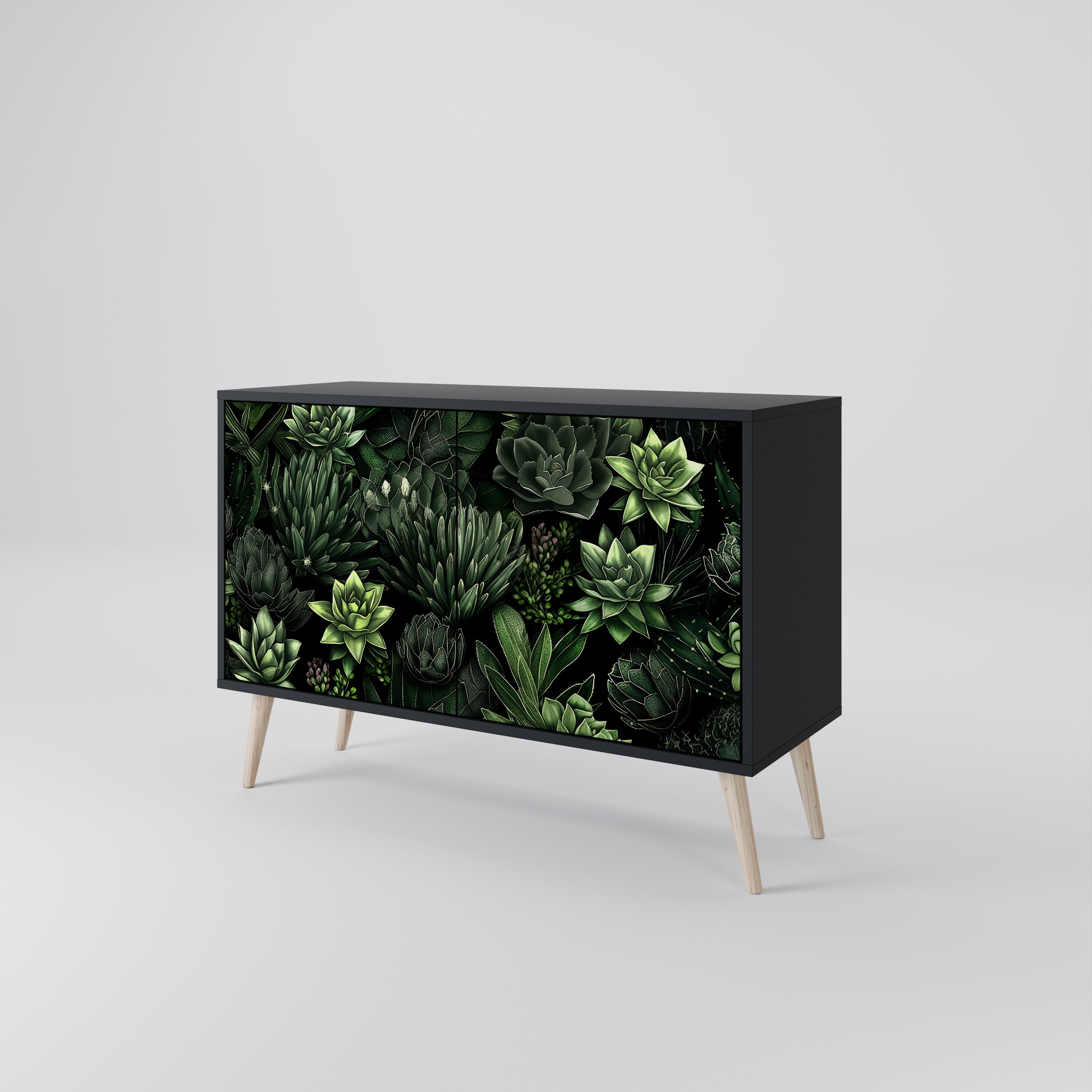 SUCCULENT JUNGLE Komoda 2-drzwiowa korpus Czarny