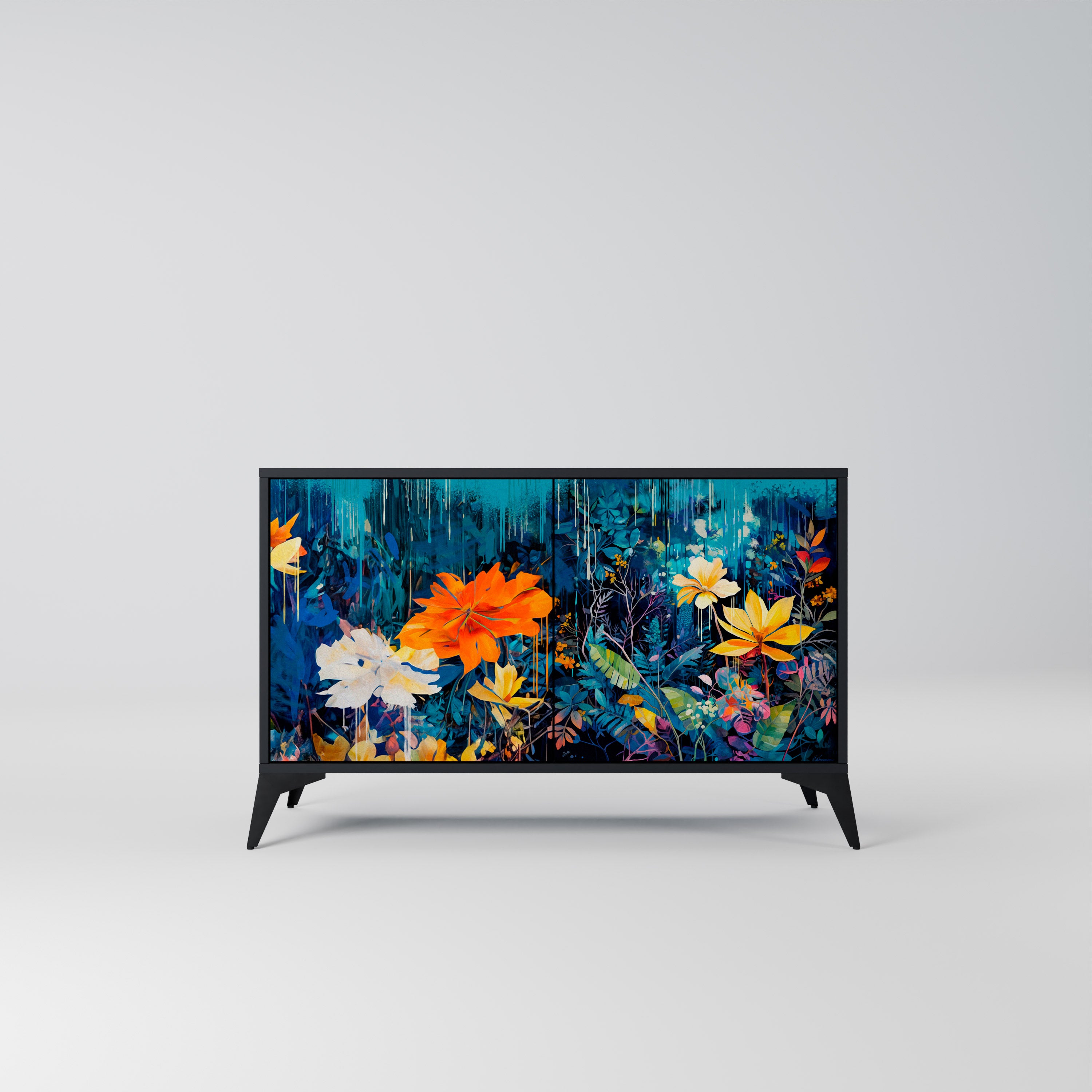 MIDNIGHT BLOSSOM Komoda 2-drzwiowa korpus Czarny