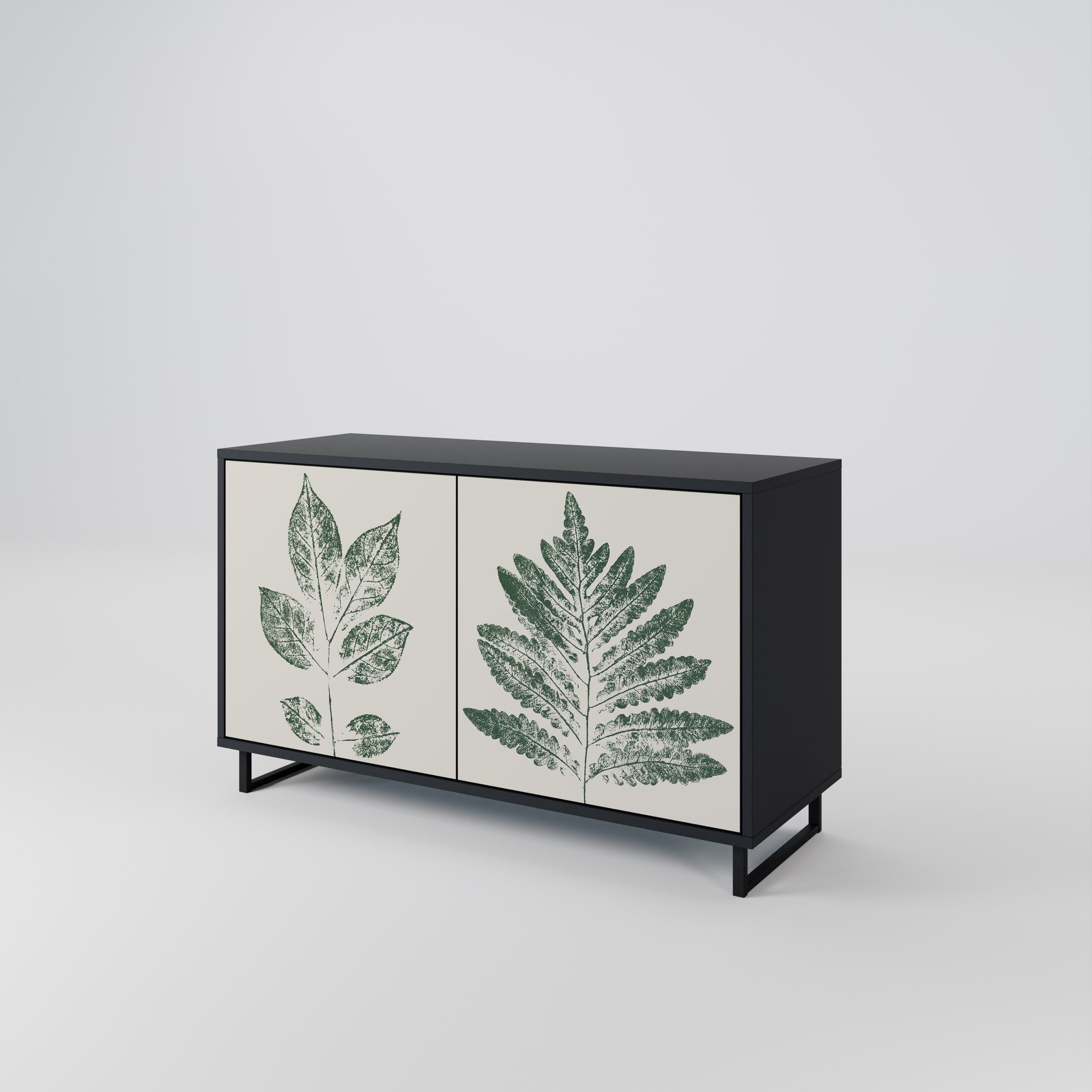 GREEN LEAFY STAMPS Komoda 2-drzwiowa korpus Czarny