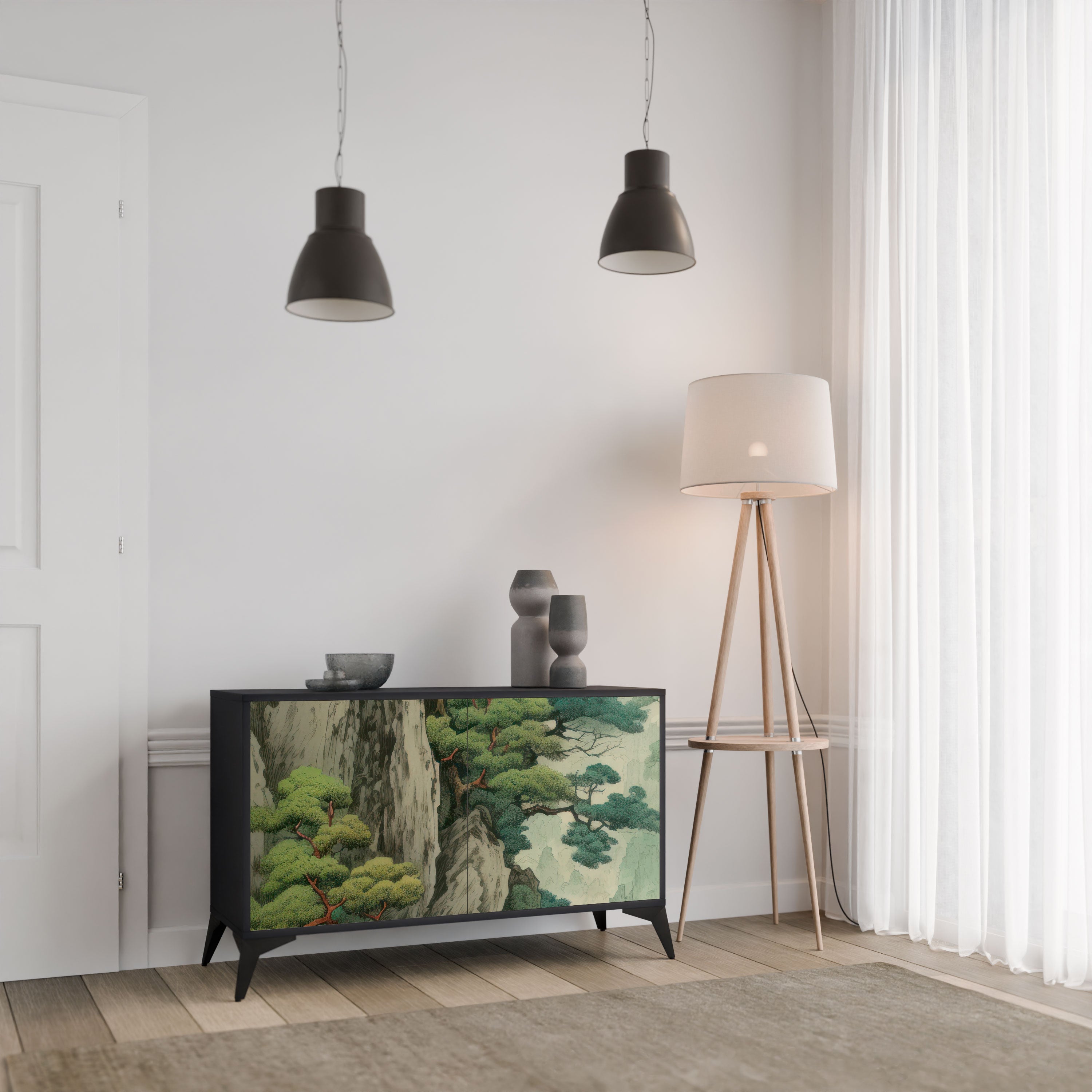 VERDURE ABYSS Komoda 2-drzwiowa korpus Czarny