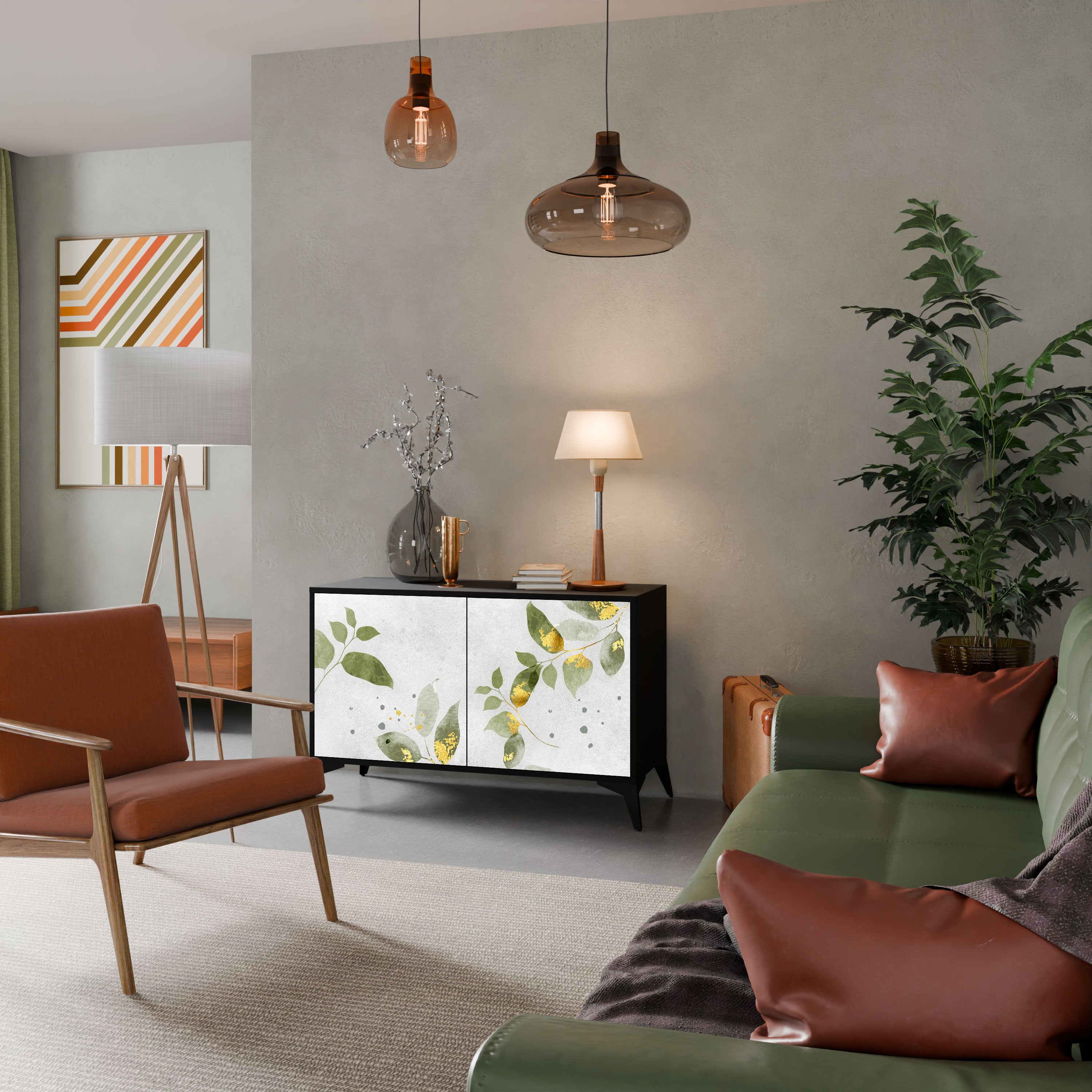 ELEGANT BOTANICS Komoda 2-drzwiowa korpus Czarny