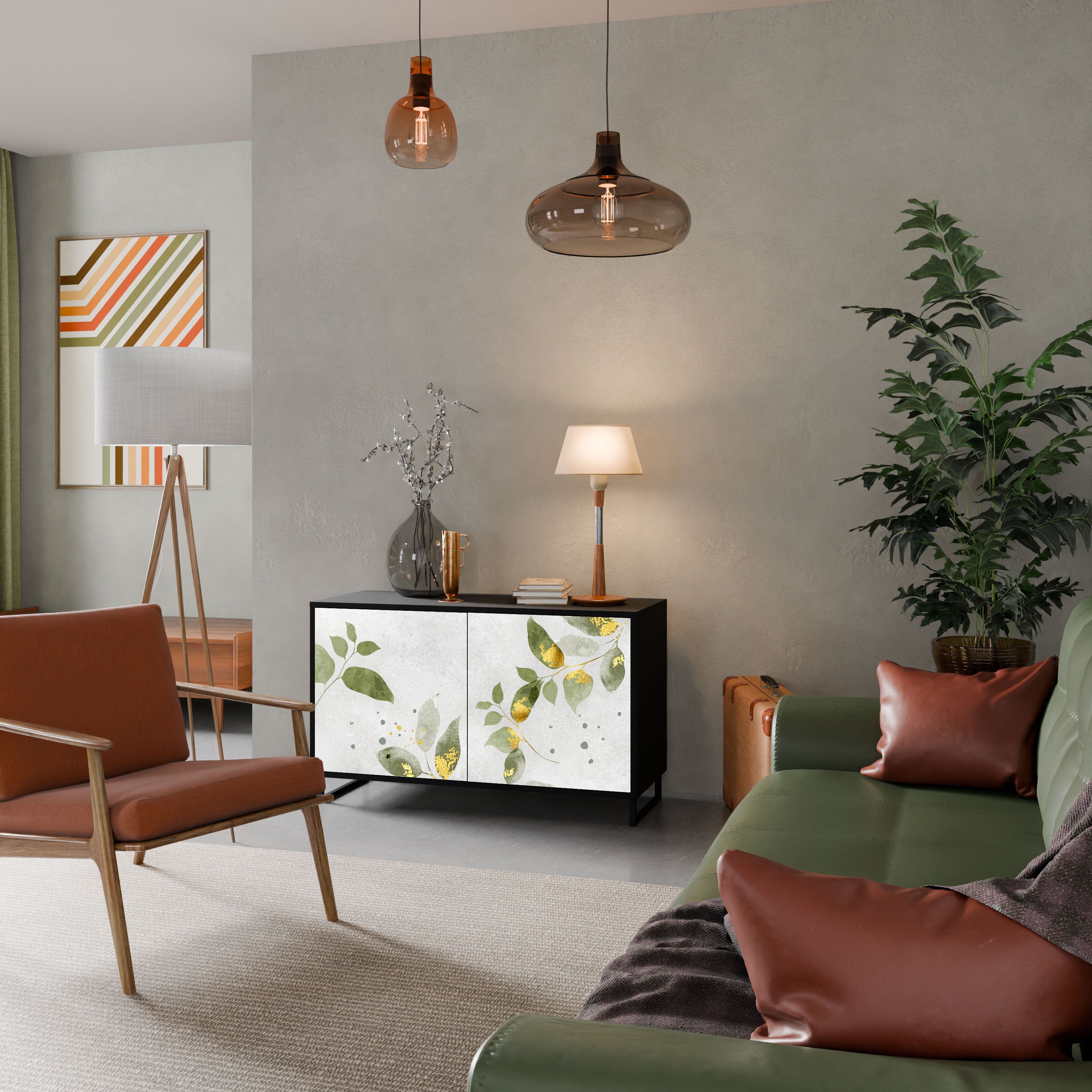 ELEGANT BOTANICS Komoda 2-drzwiowa korpus Czarny