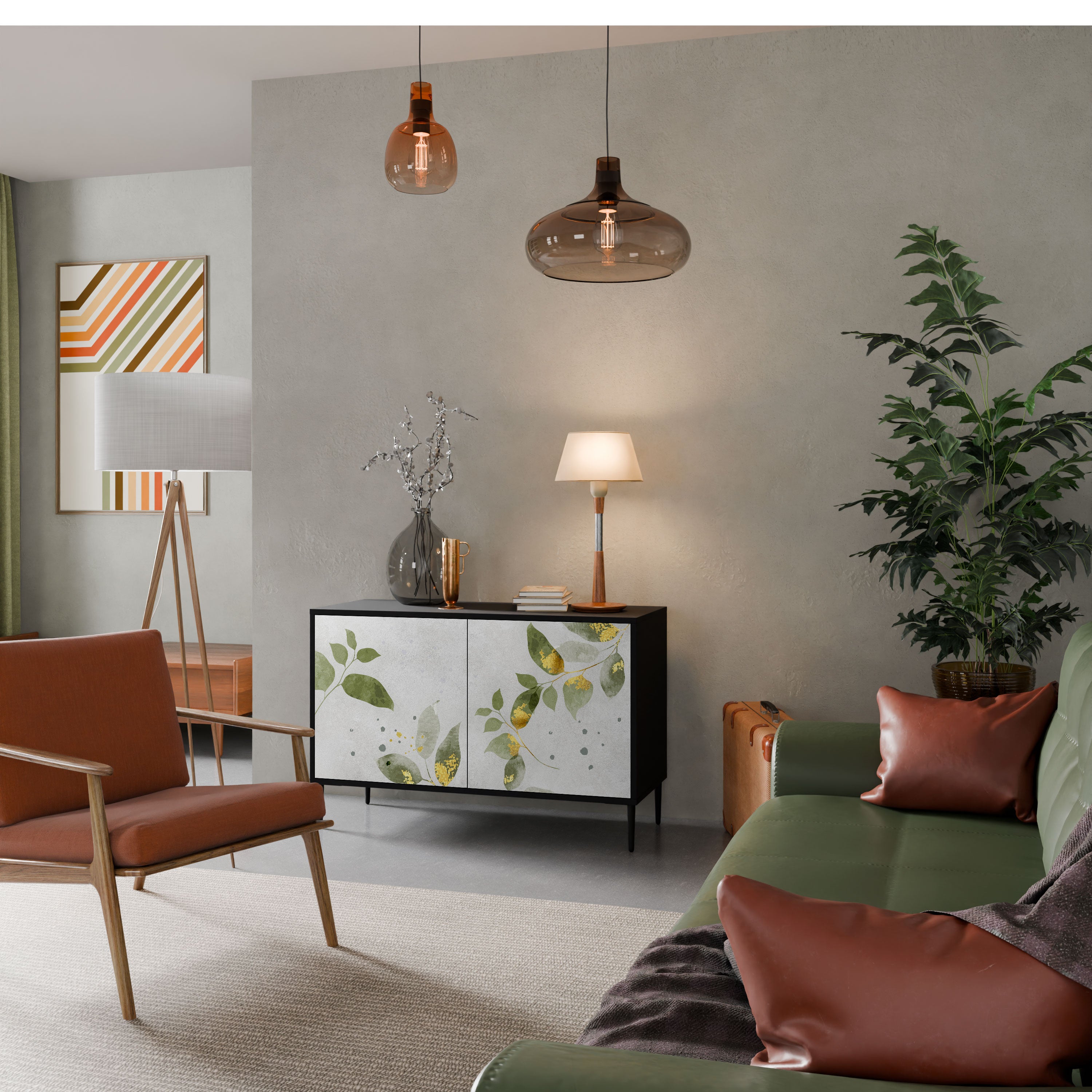 ELEGANT BOTANICS Komoda 2-drzwiowa korpus Czarny