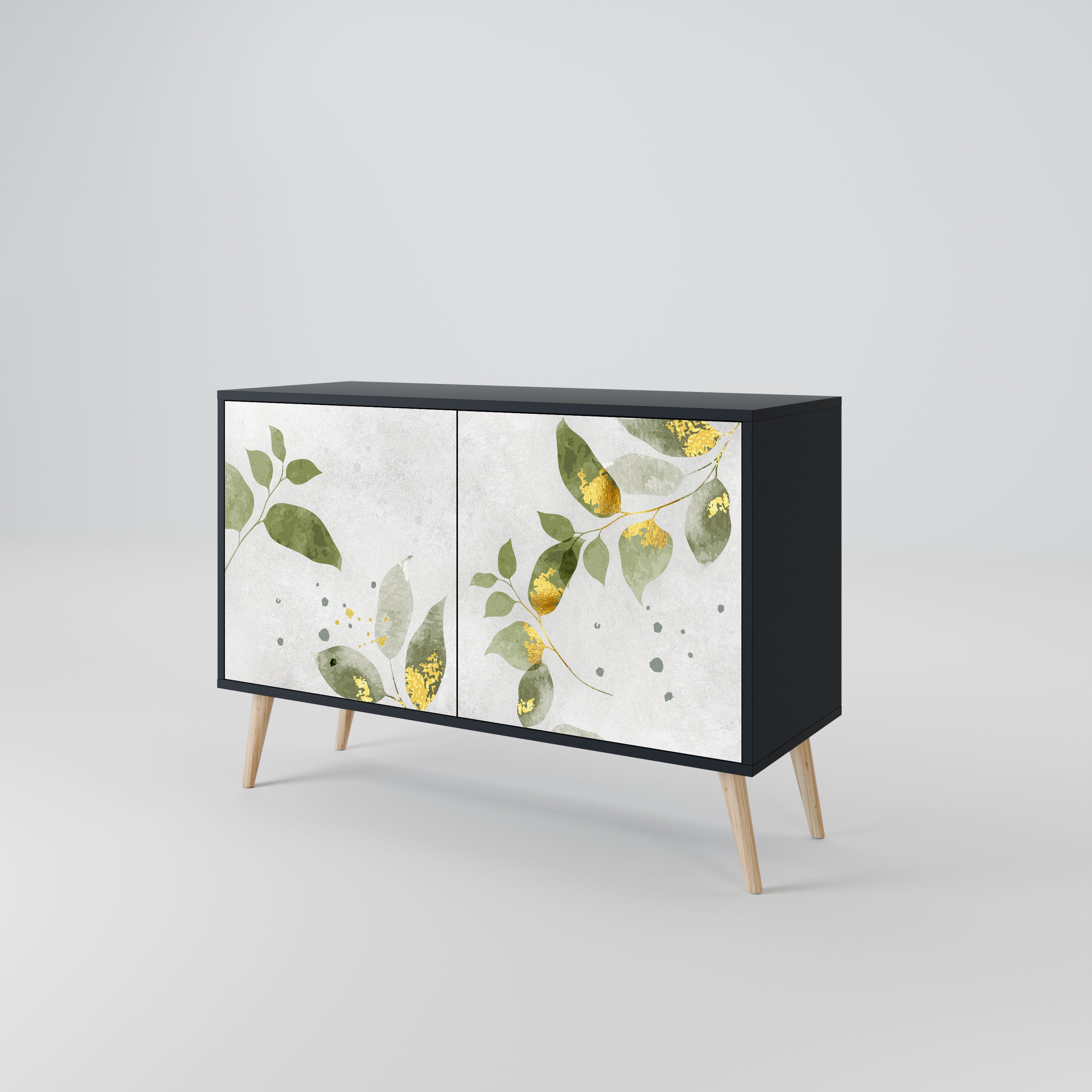 ELEGANT BOTANICS Komoda 2-drzwiowa korpus Czarny