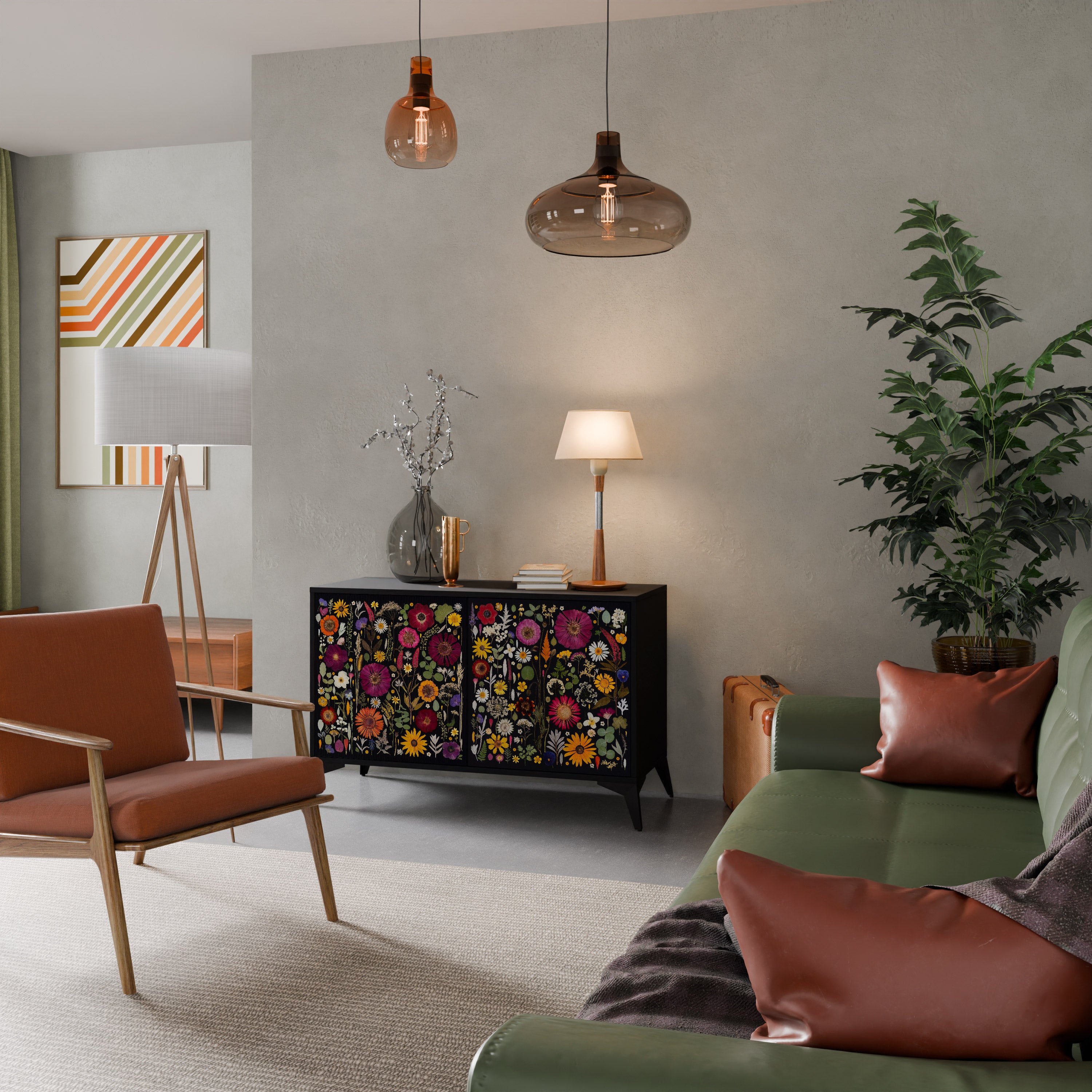 MIDNIGHT GARDEN Komoda 2-drzwiowa korpus Czarny