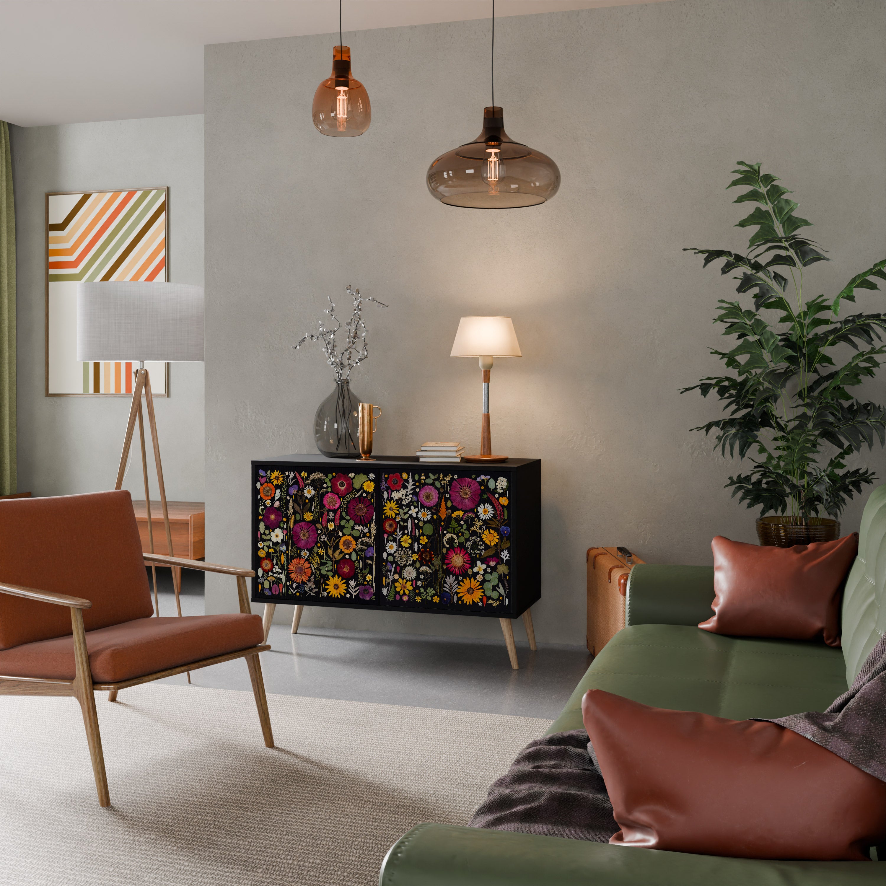 MIDNIGHT GARDEN Komoda 2-drzwiowa korpus Czarny