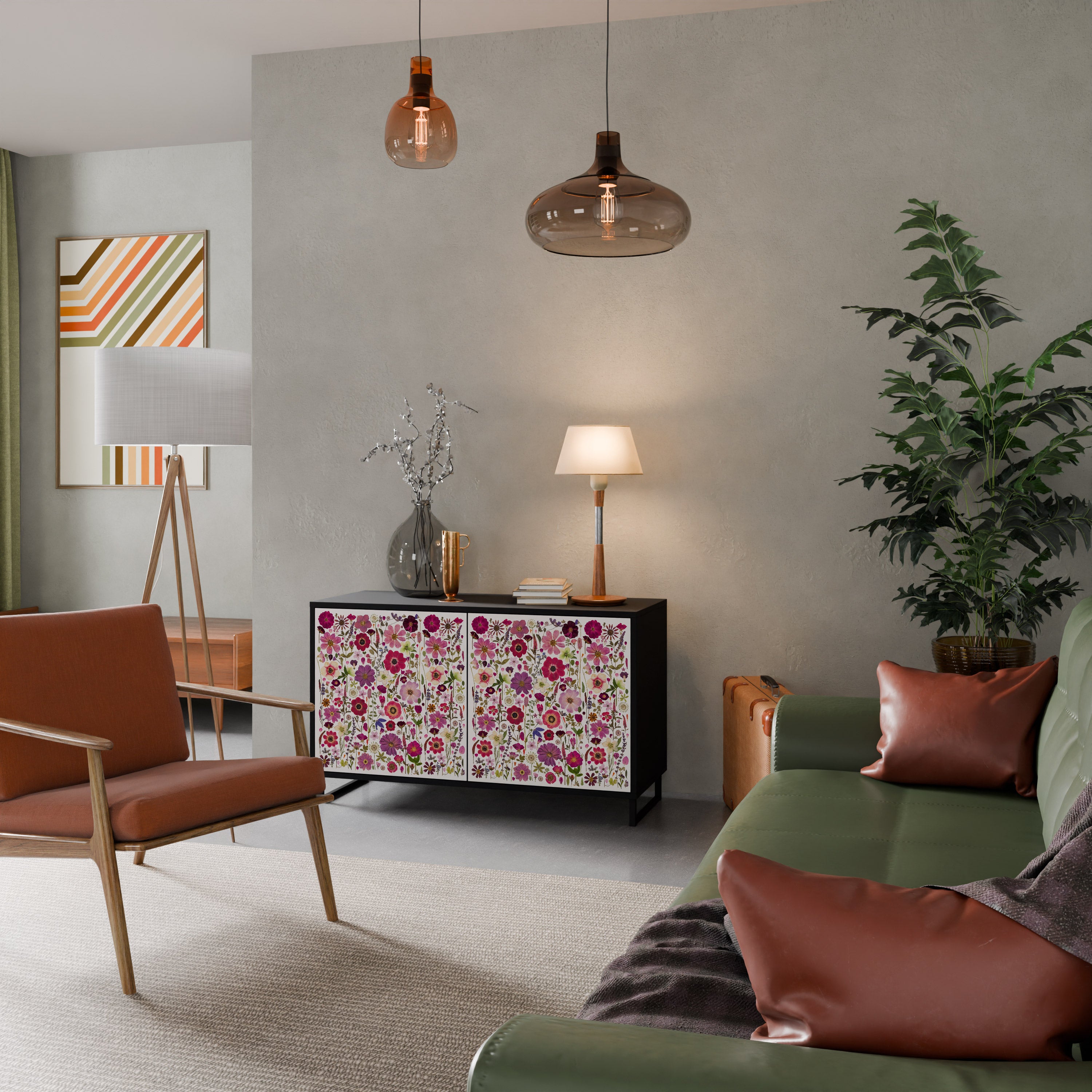 PETAL GARDEN Komoda 2-drzwiowa korpus Czarny