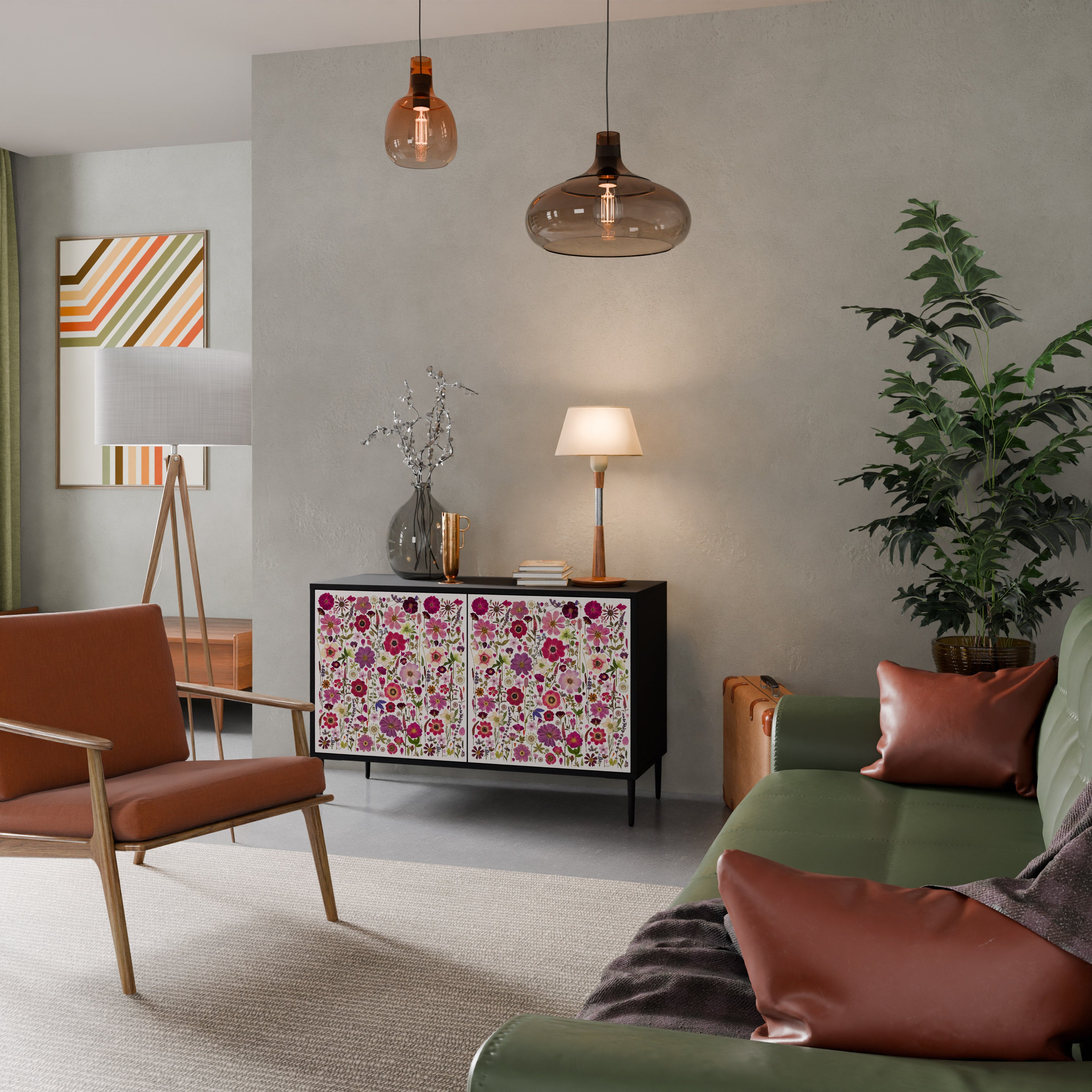 PETAL GARDEN Komoda 2-drzwiowa korpus Czarny