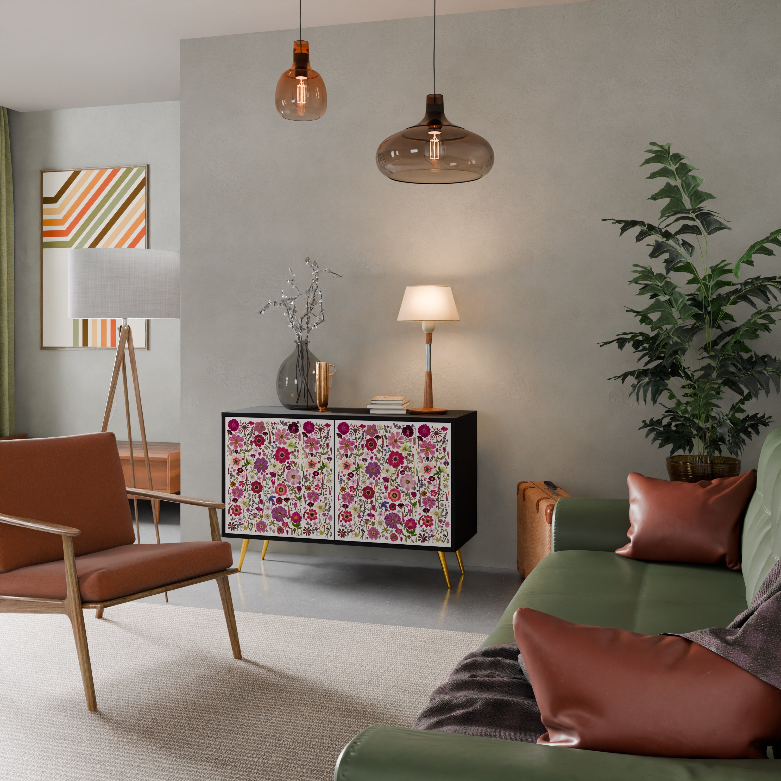 PETAL GARDEN Komoda 2-drzwiowa korpus Czarny