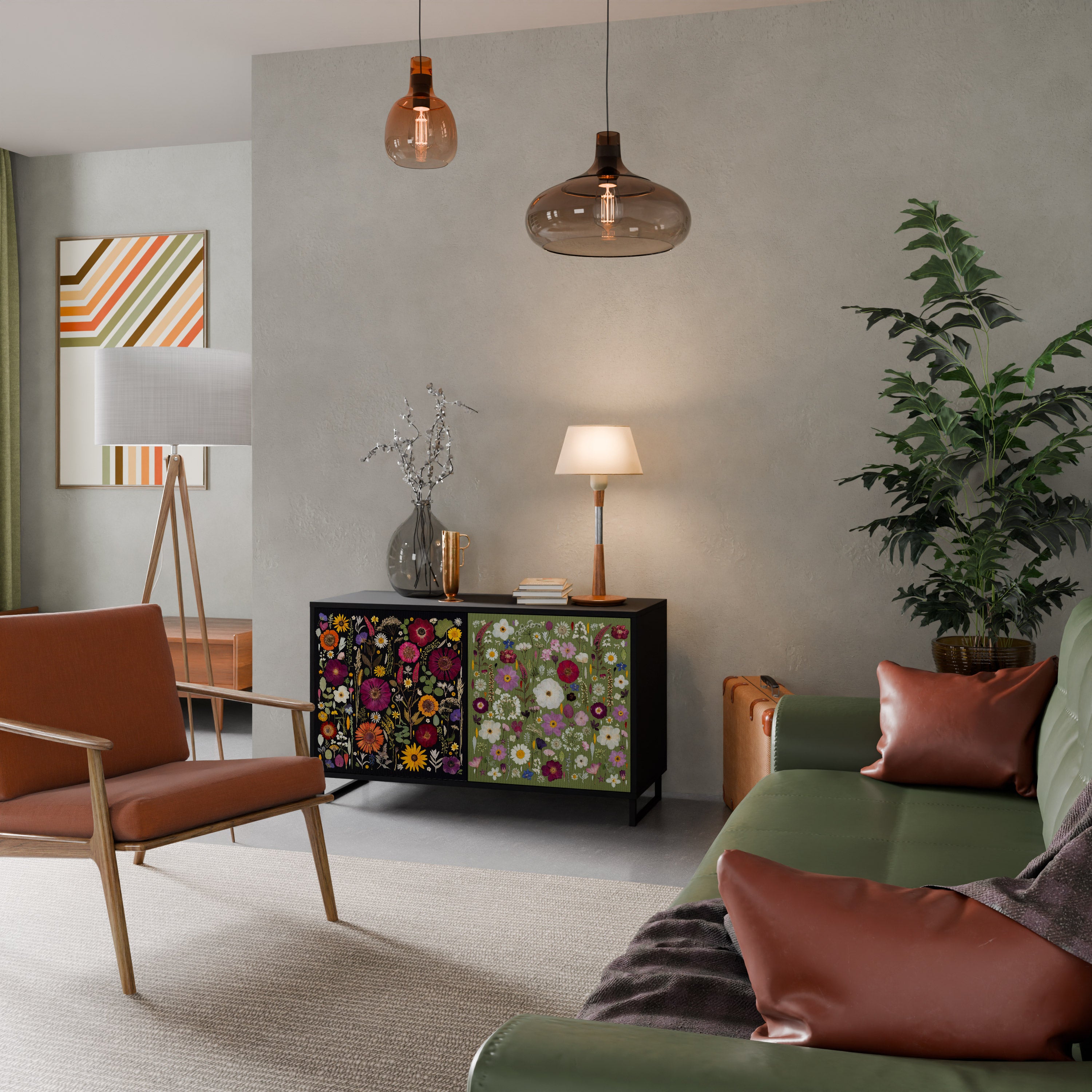 VERDANT GARDEN Komoda 2-drzwiowa korpus Czarny