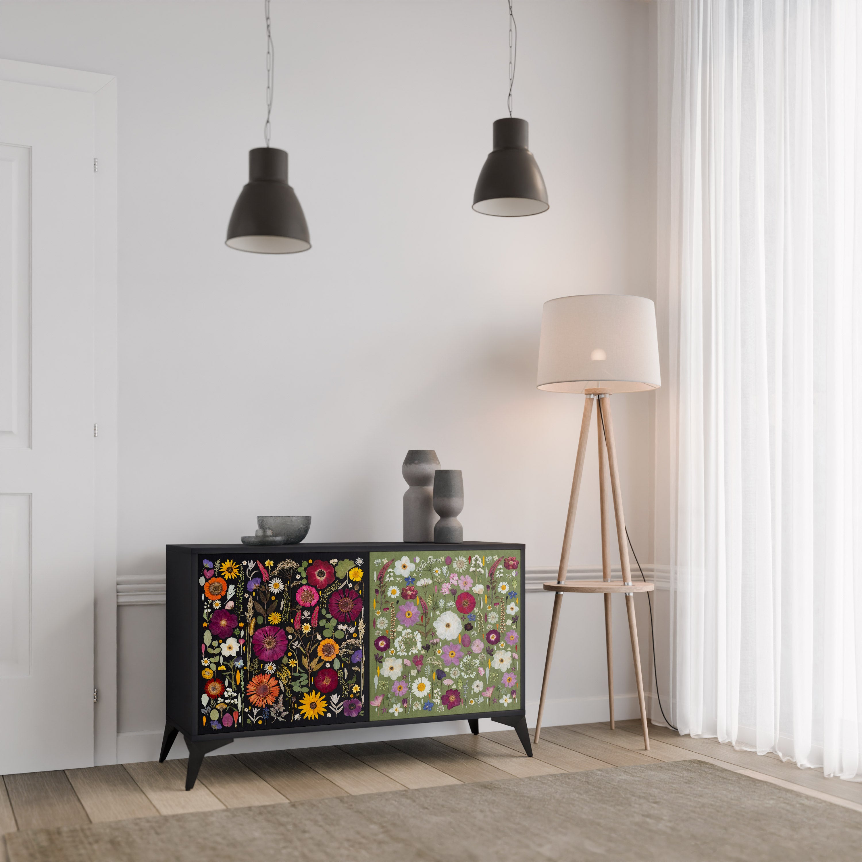 VERDANT GARDEN Komoda 2-drzwiowa korpus Czarny