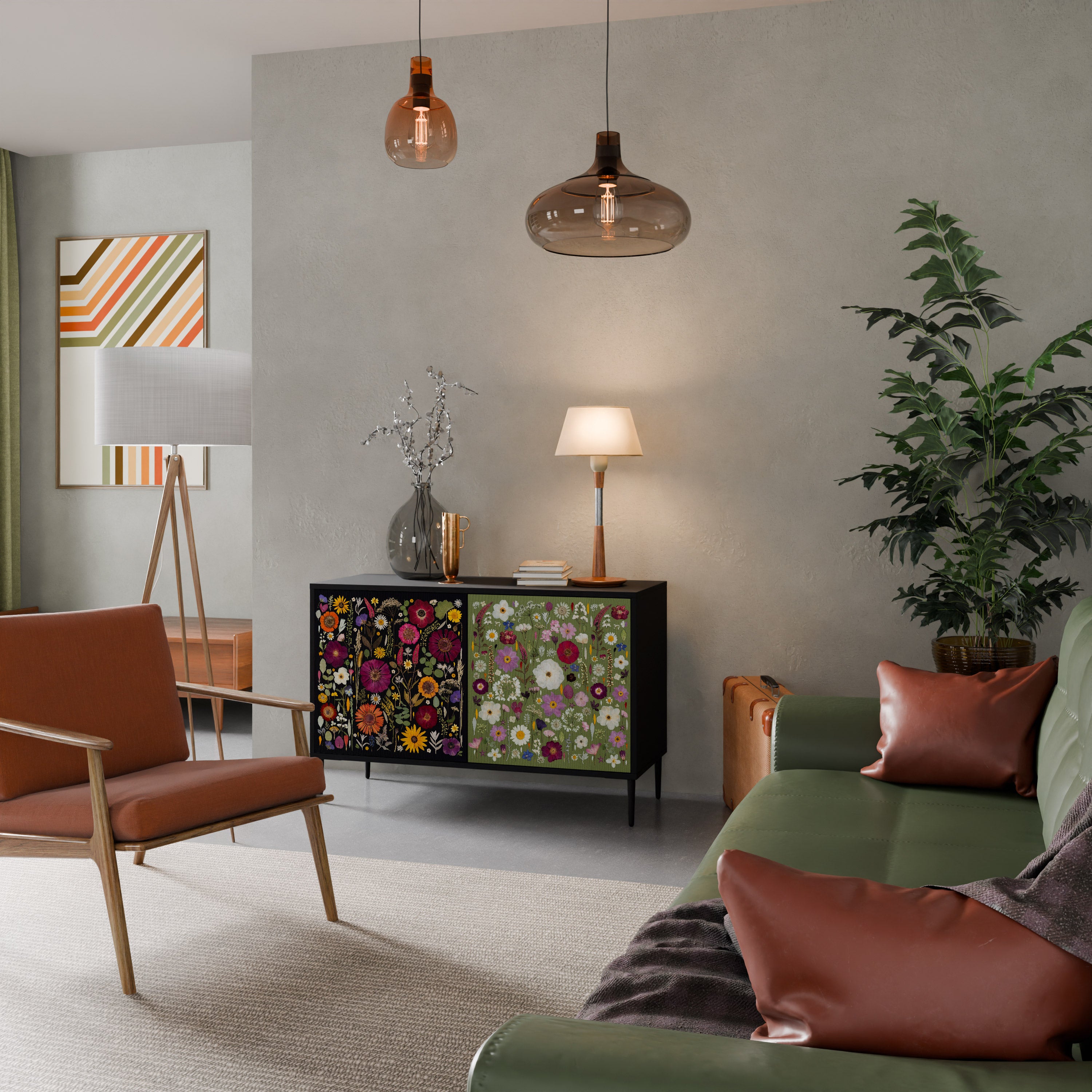 VERDANT GARDEN Komoda 2-drzwiowa korpus Czarny