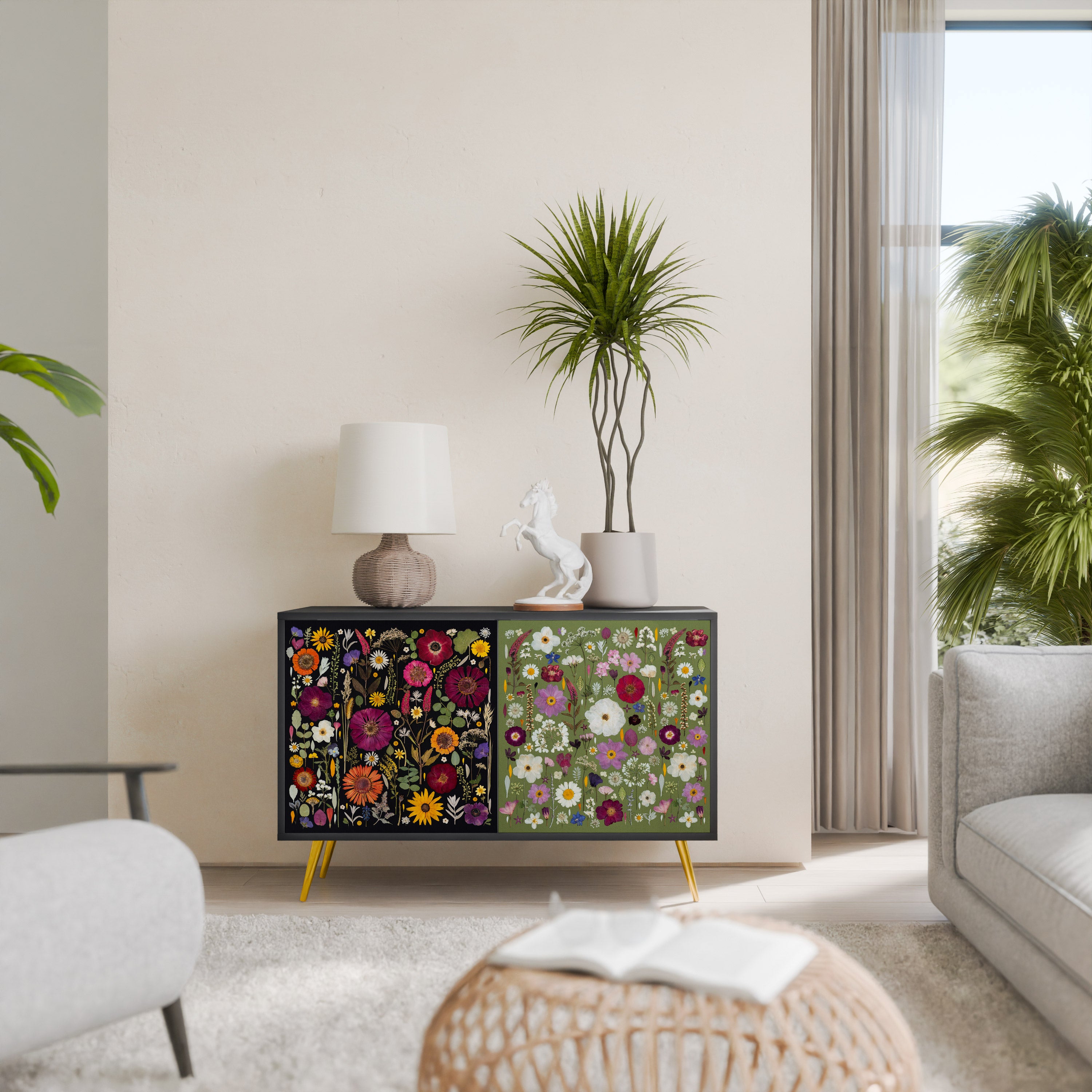 VERDANT GARDEN Komoda 2-drzwiowa korpus Czarny