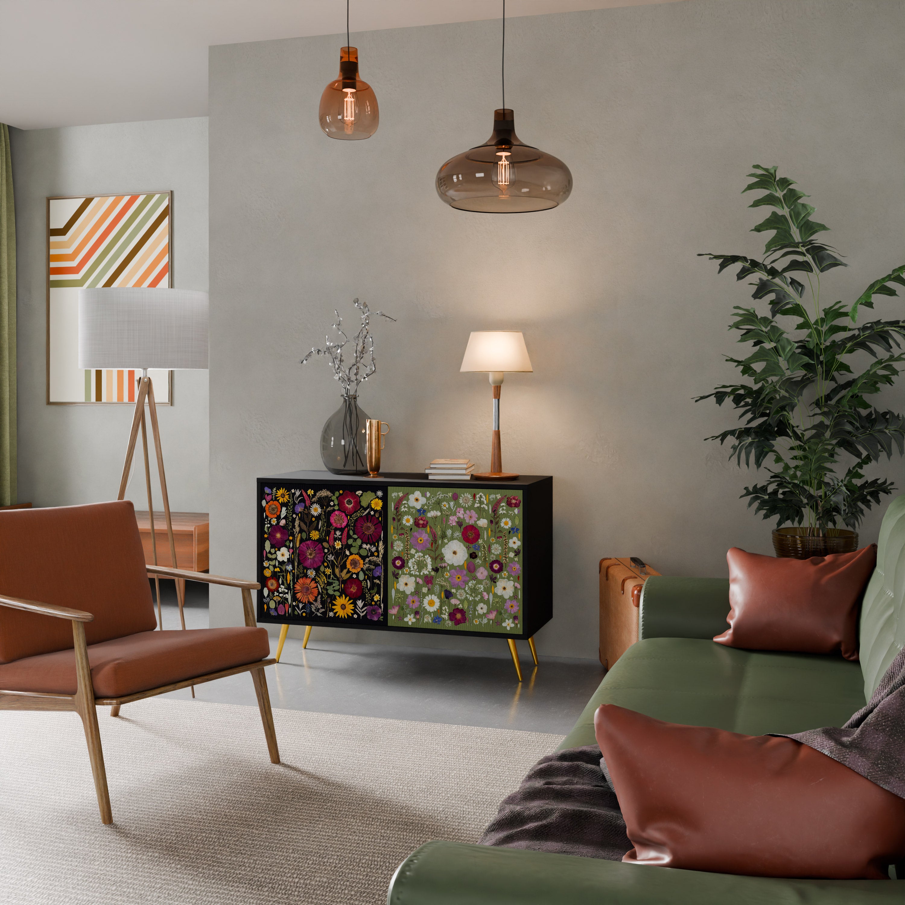 VERDANT GARDEN Komoda 2-drzwiowa korpus Czarny