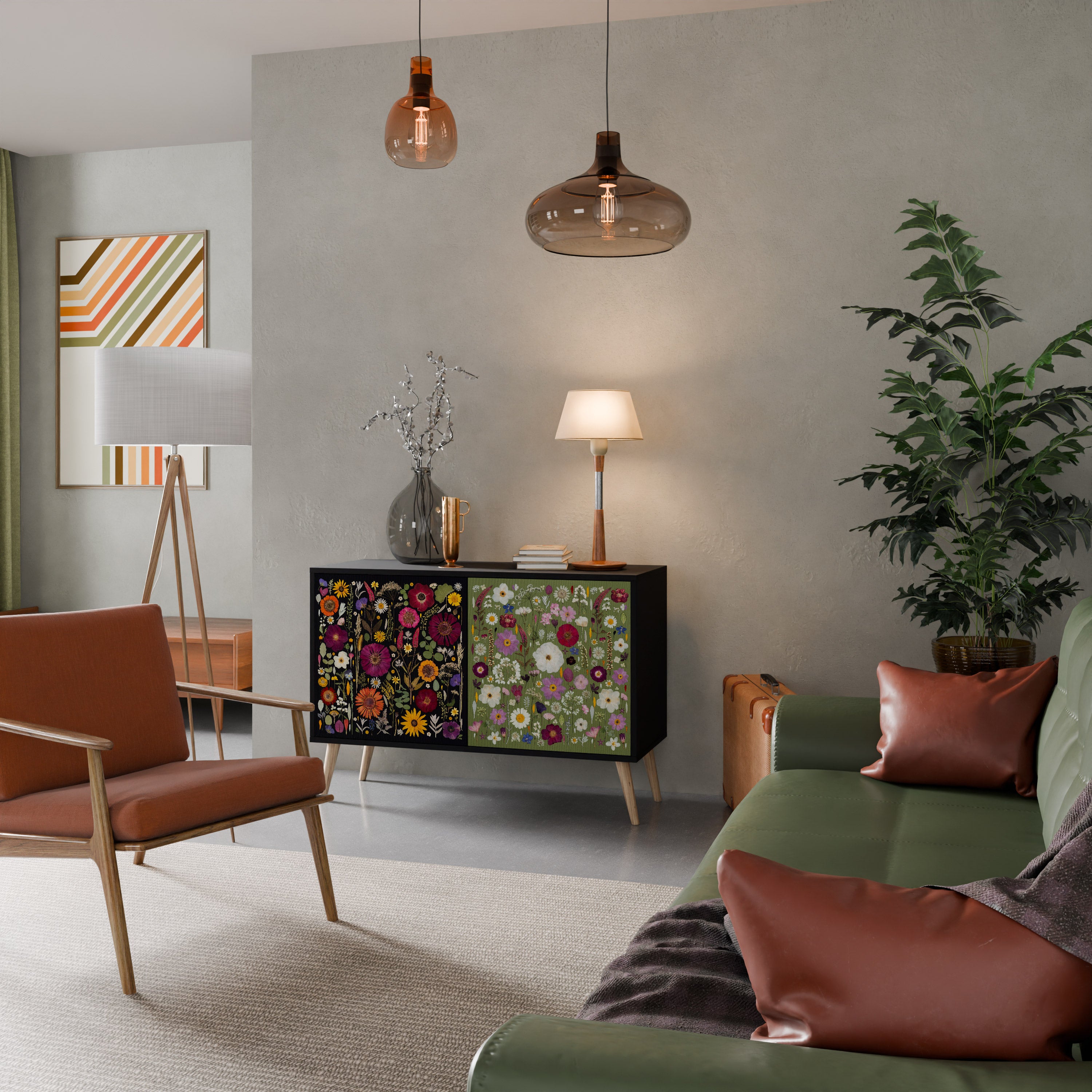 VERDANT GARDEN Komoda 2-drzwiowa korpus Czarny