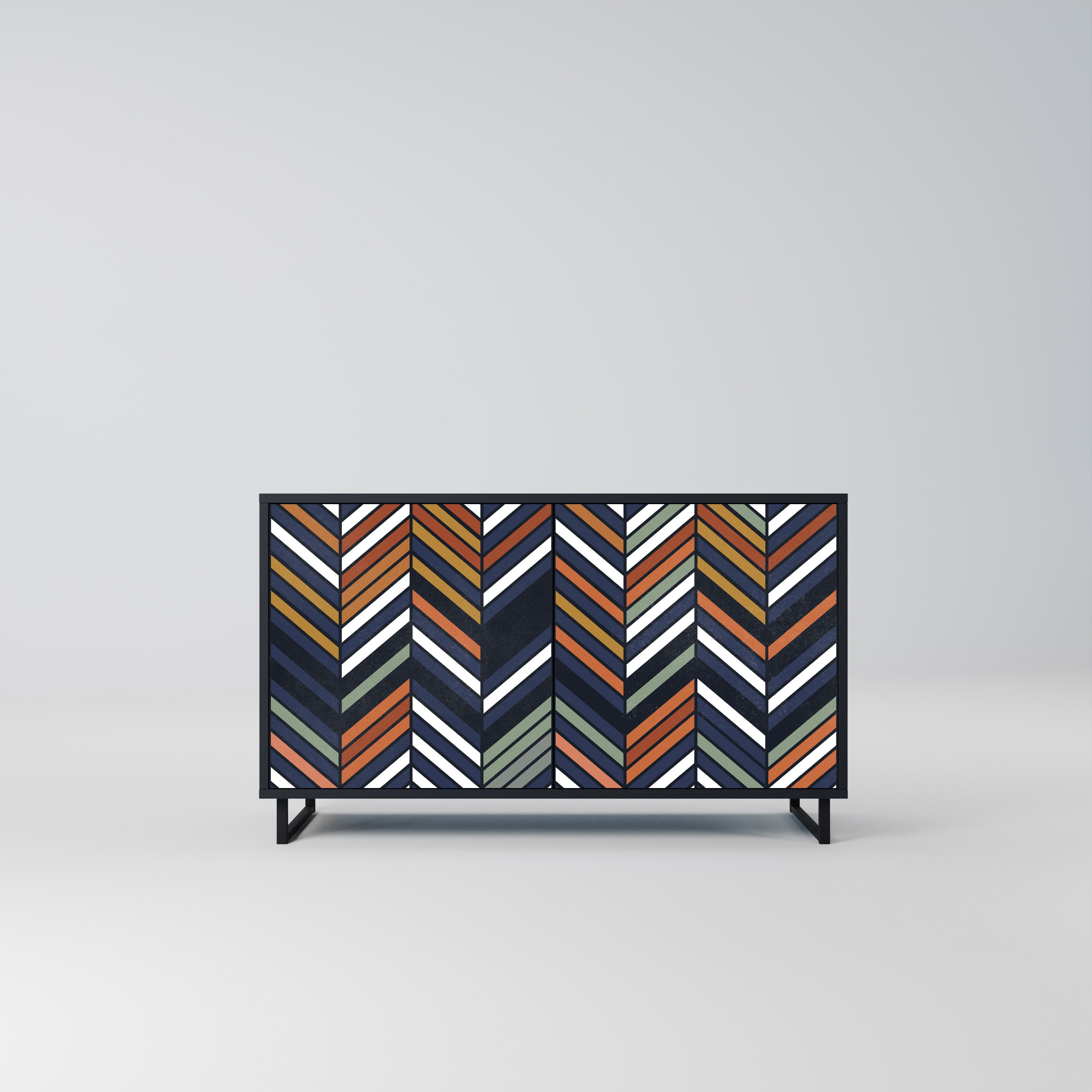 VIBRANT PATCHWORK Komoda 2-drzwiowa korpus Czarny