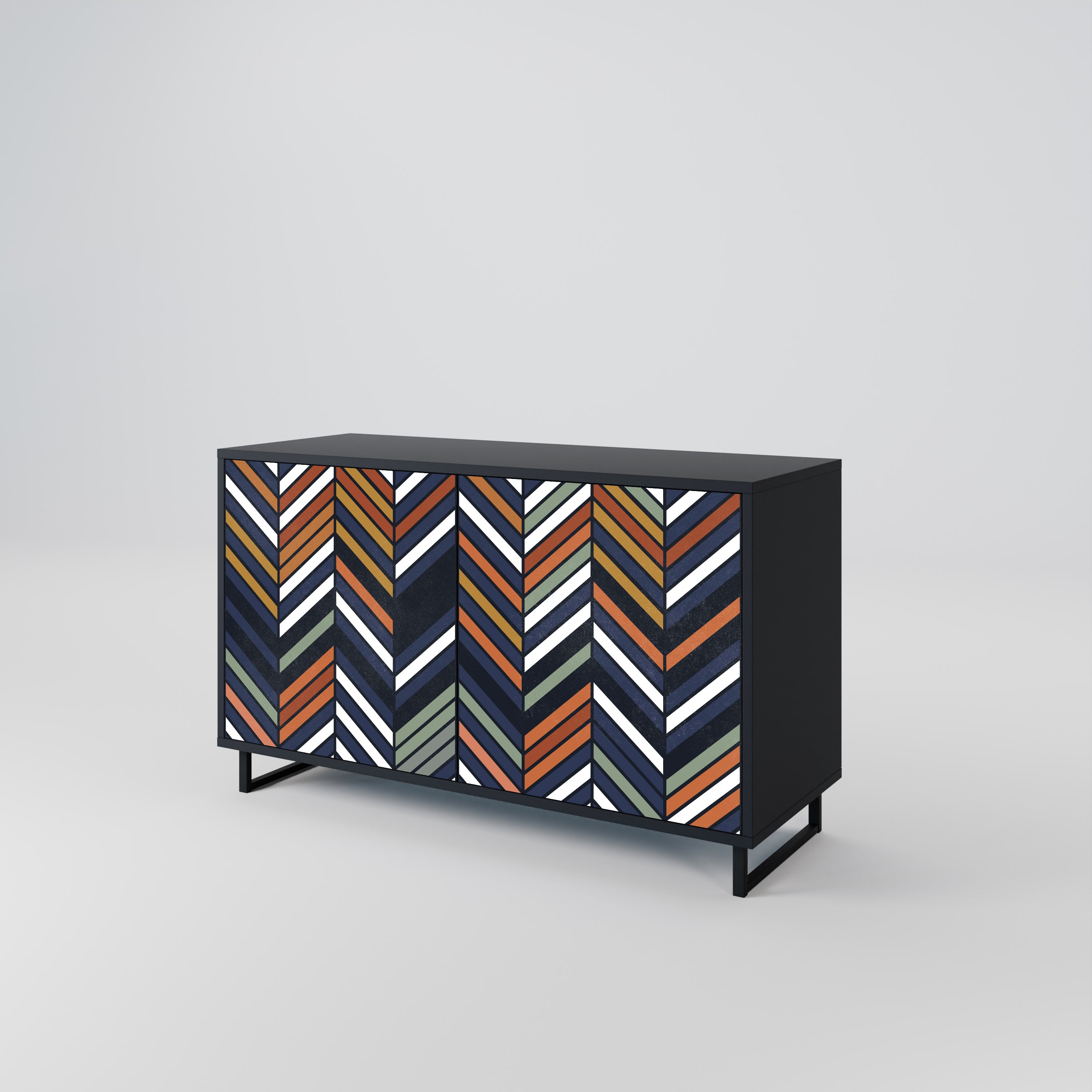 VIBRANT PATCHWORK Komoda 2-drzwiowa korpus Czarny