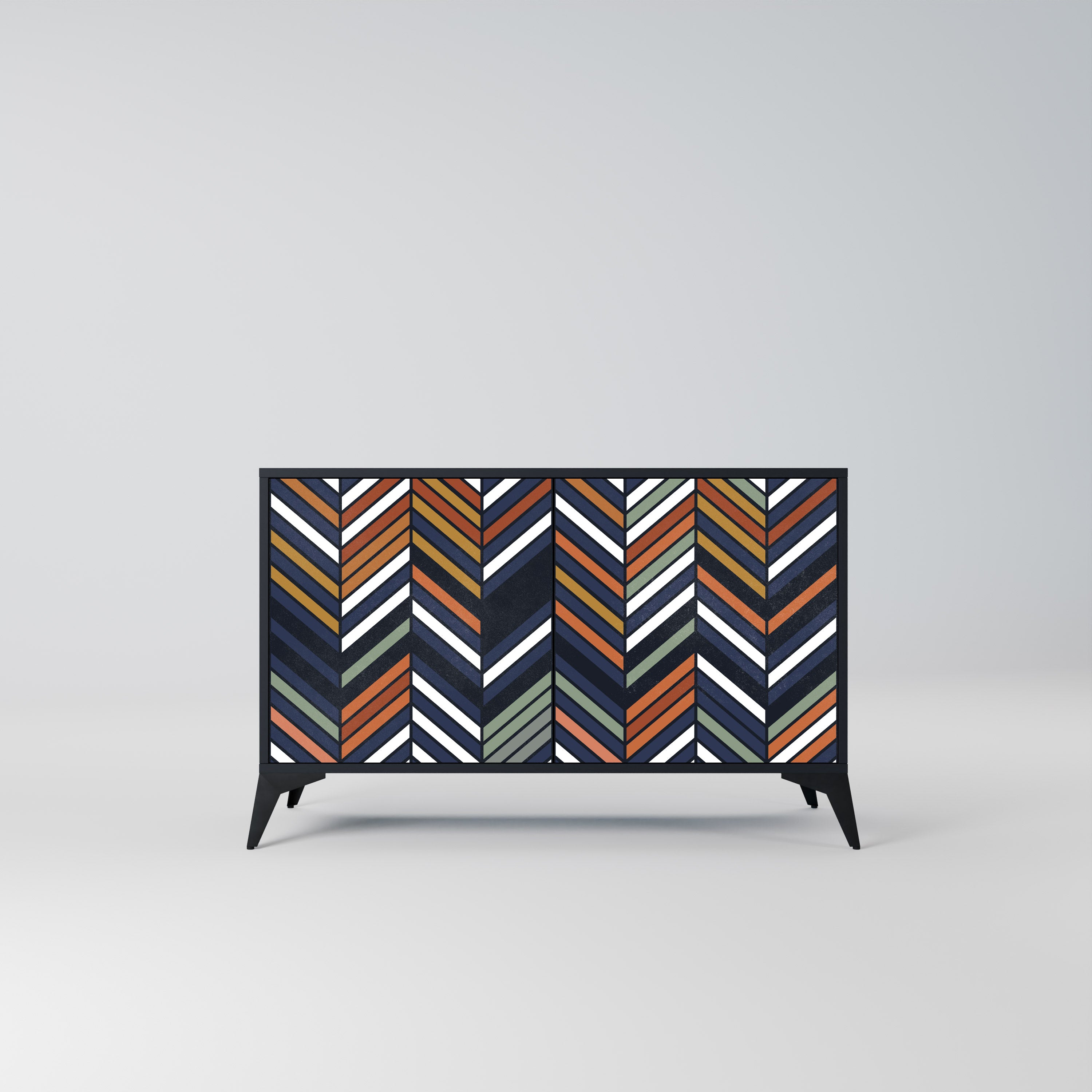 VIBRANT PATCHWORK Komoda 2-drzwiowa korpus Czarny