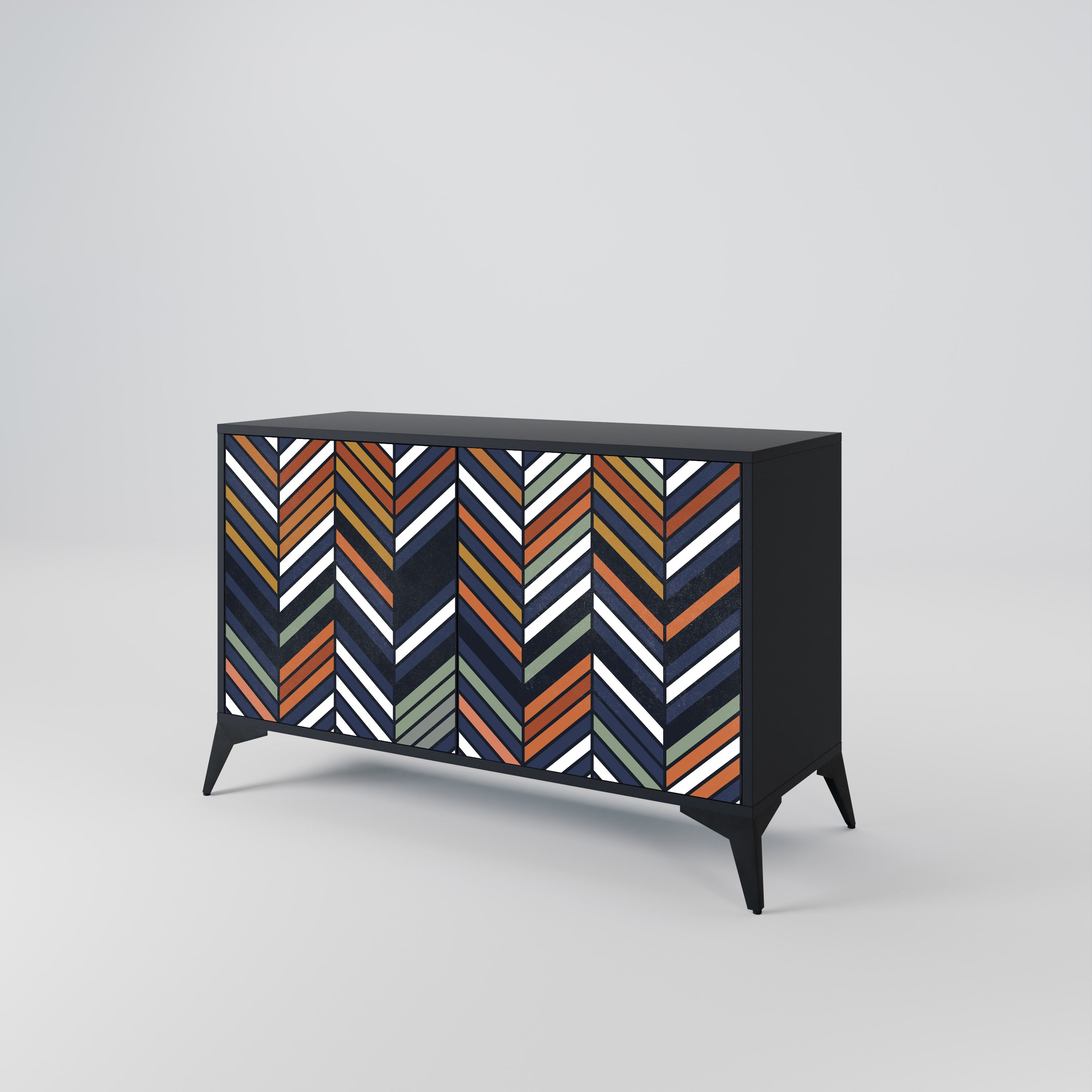 VIBRANT PATCHWORK Komoda 2-drzwiowa korpus Czarny