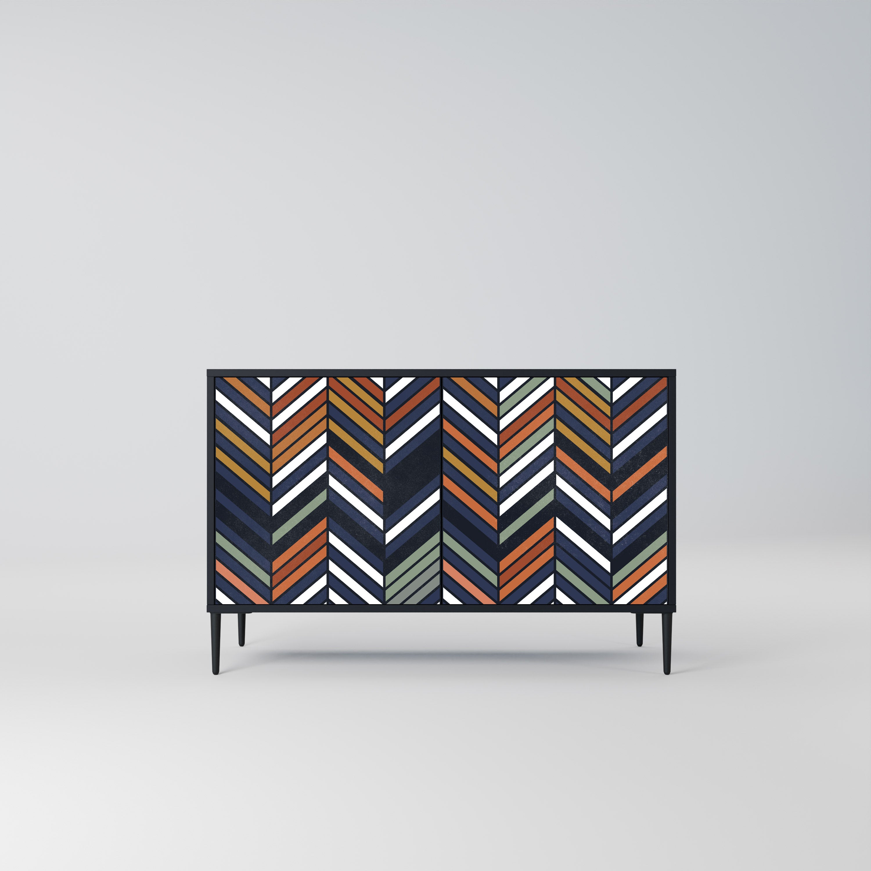 VIBRANT PATCHWORK Komoda 2-drzwiowa korpus Czarny