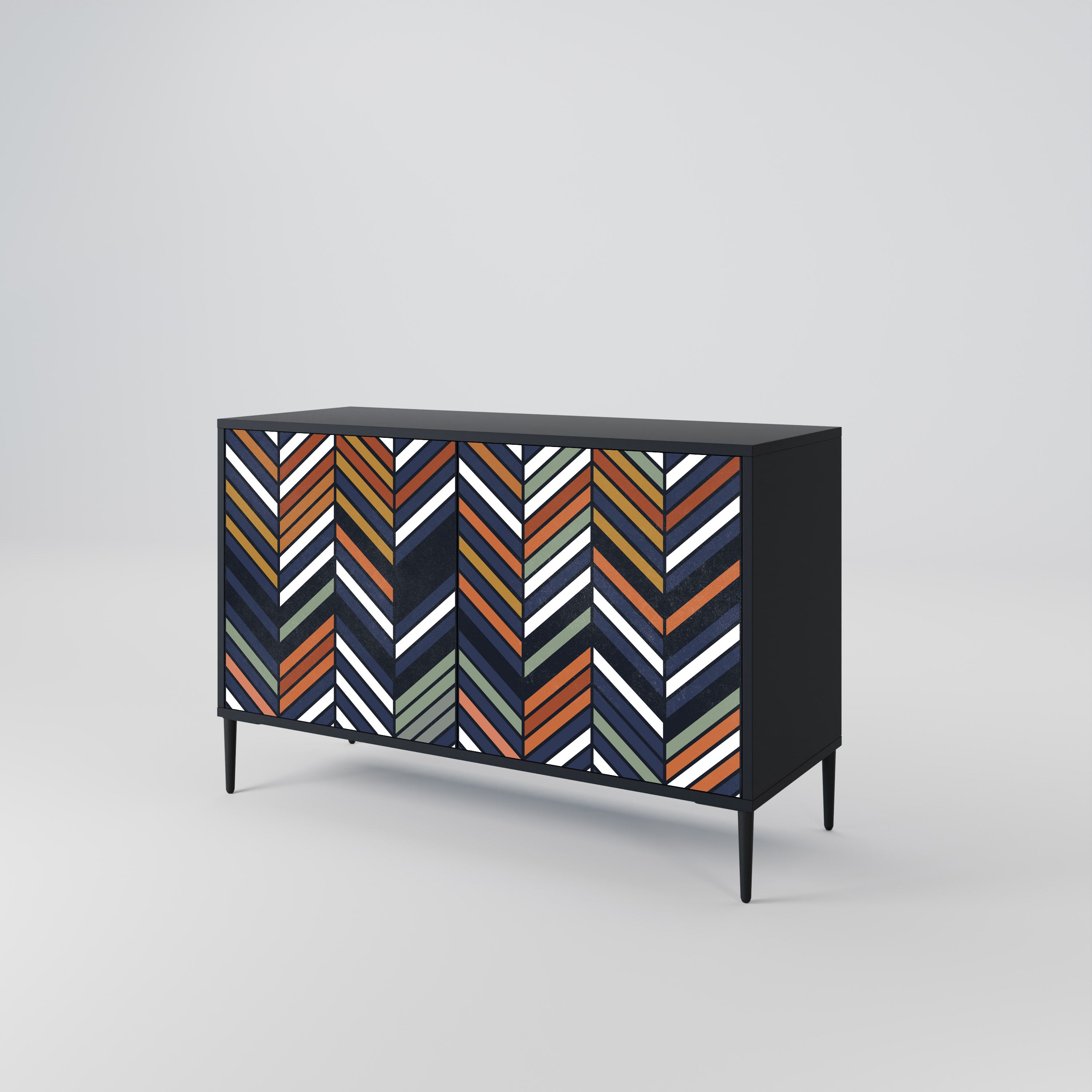 VIBRANT PATCHWORK Komoda 2-drzwiowa korpus Czarny