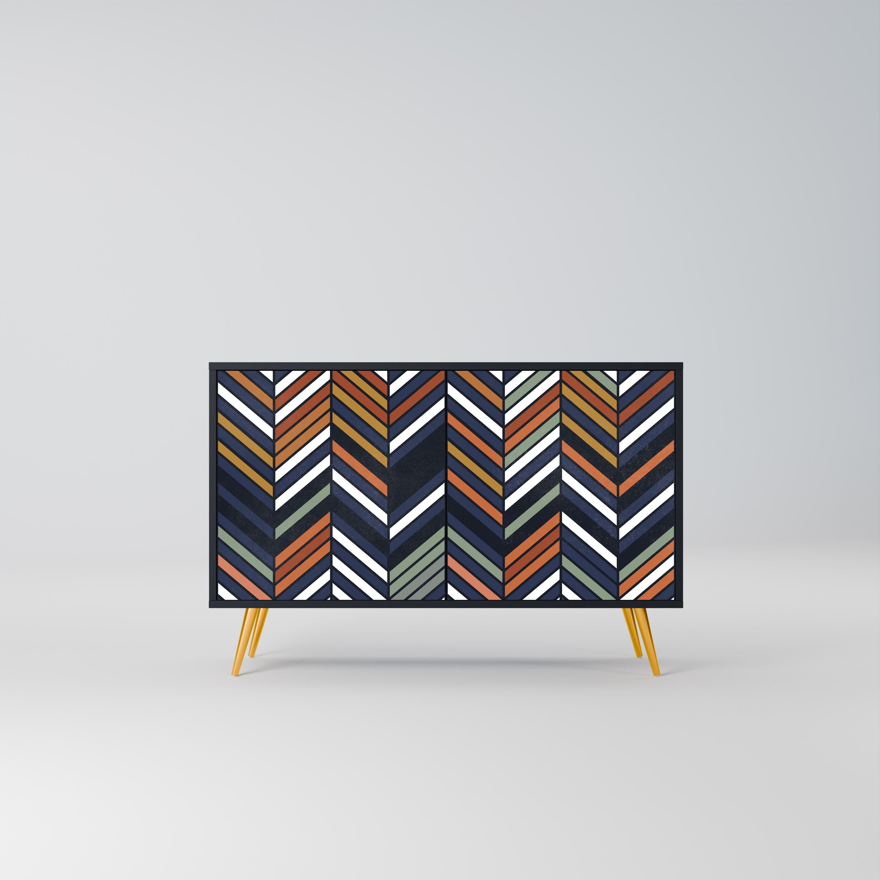 VIBRANT PATCHWORK Komoda 2-drzwiowa korpus Czarny