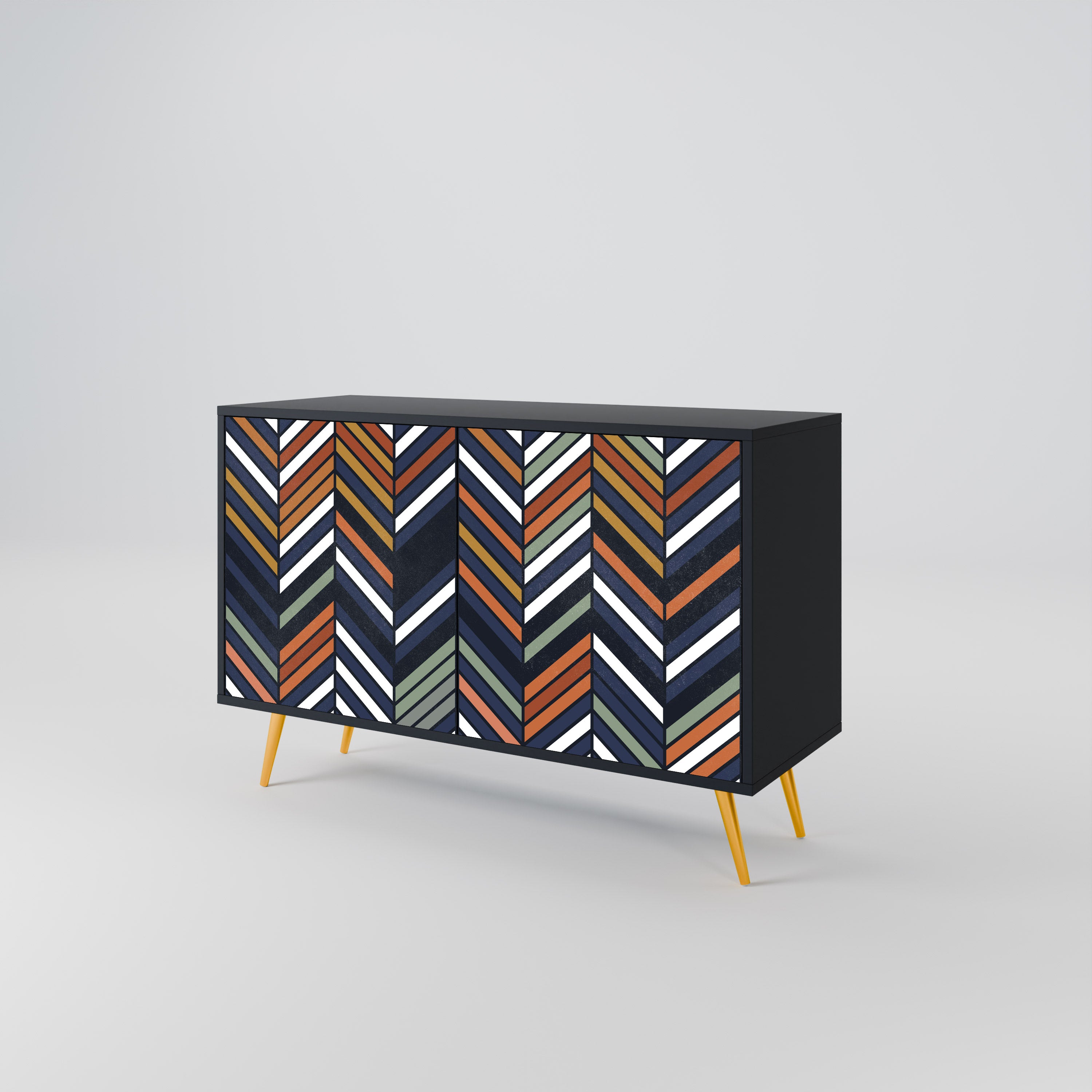 VIBRANT PATCHWORK Komoda 2-drzwiowa korpus Czarny