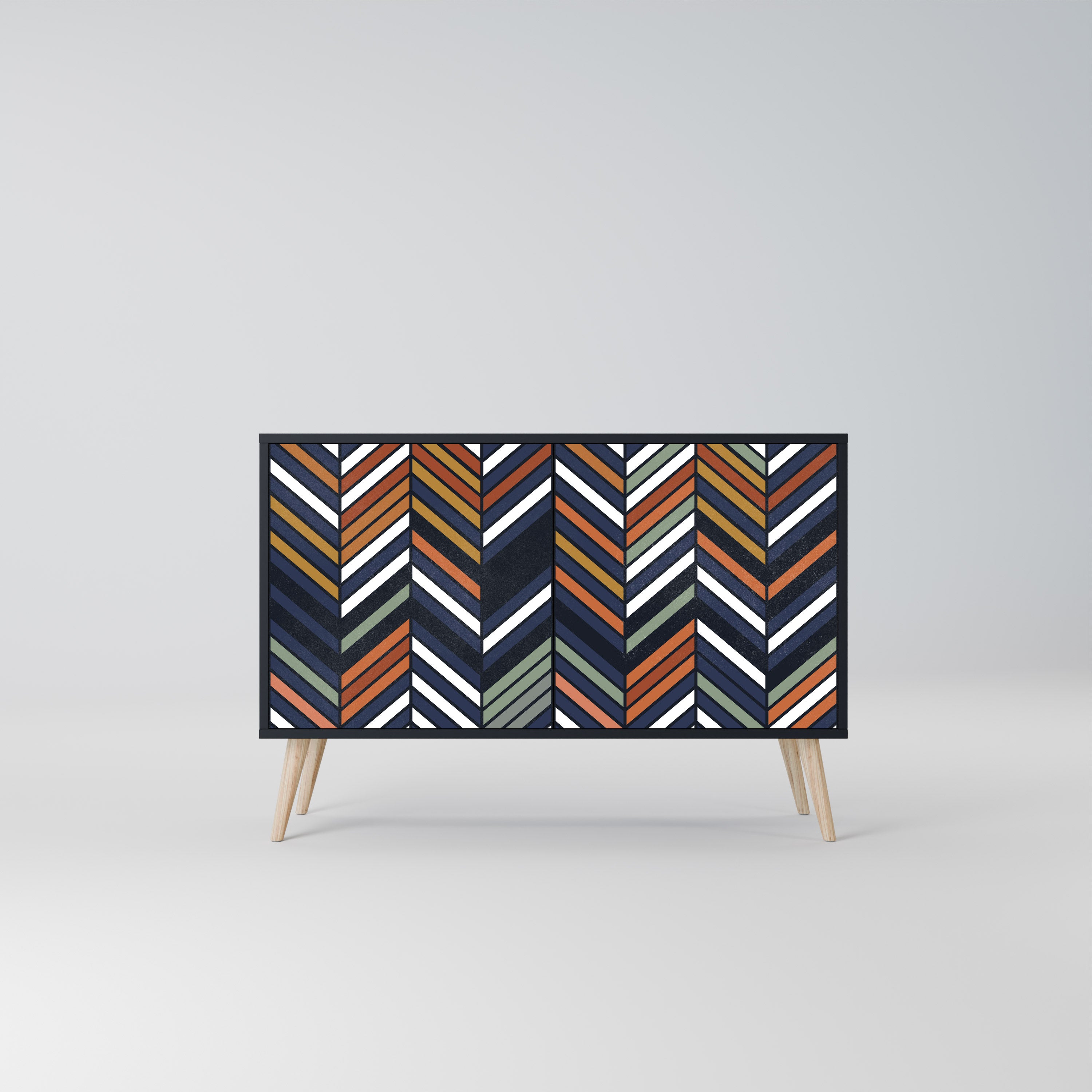 VIBRANT PATCHWORK Komoda 2-drzwiowa korpus Czarny
