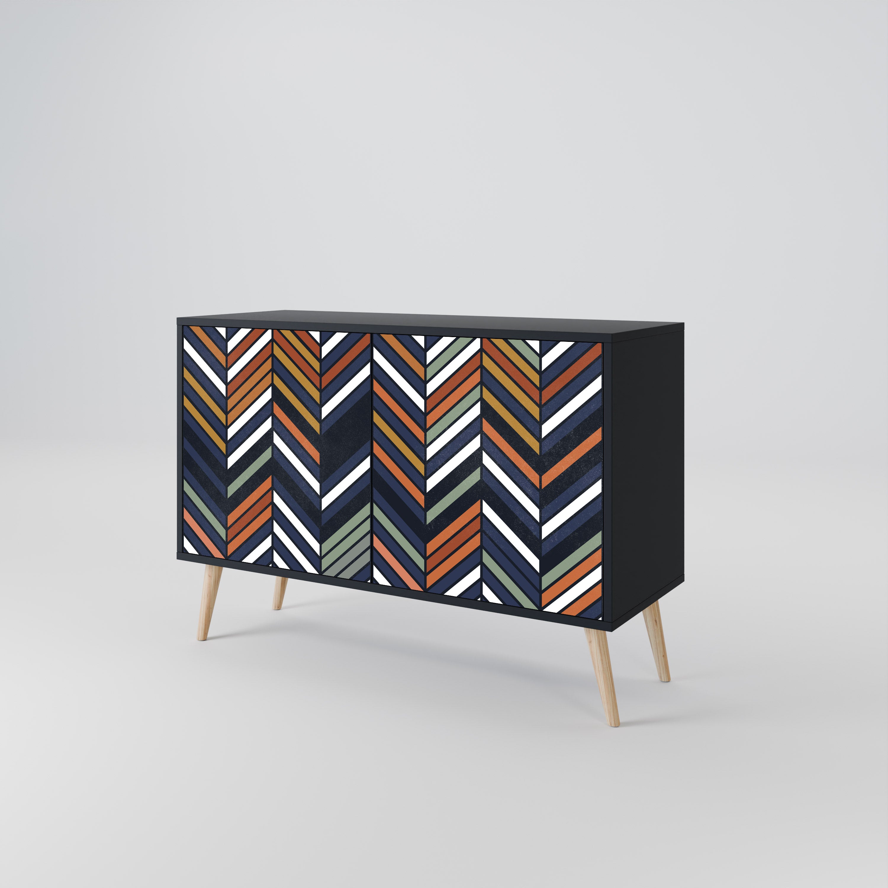VIBRANT PATCHWORK Komoda 2-drzwiowa korpus Czarny