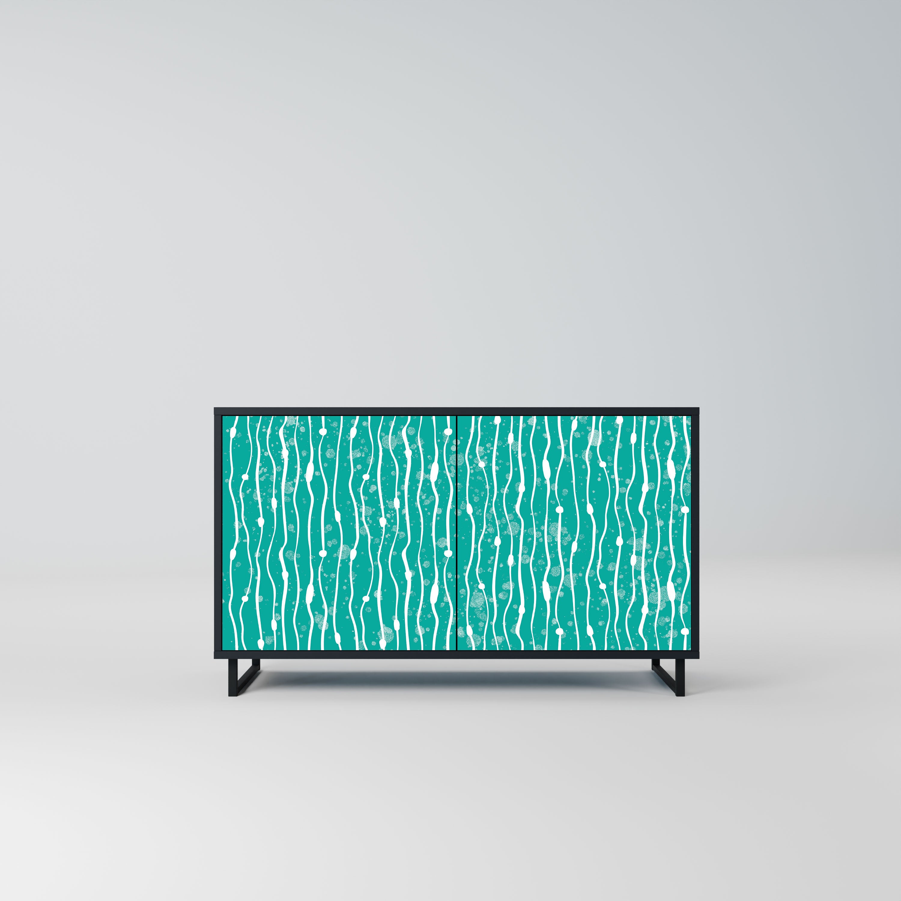 TURQUOISE RAIN Komoda 2-drzwiowa korpus Czarny
