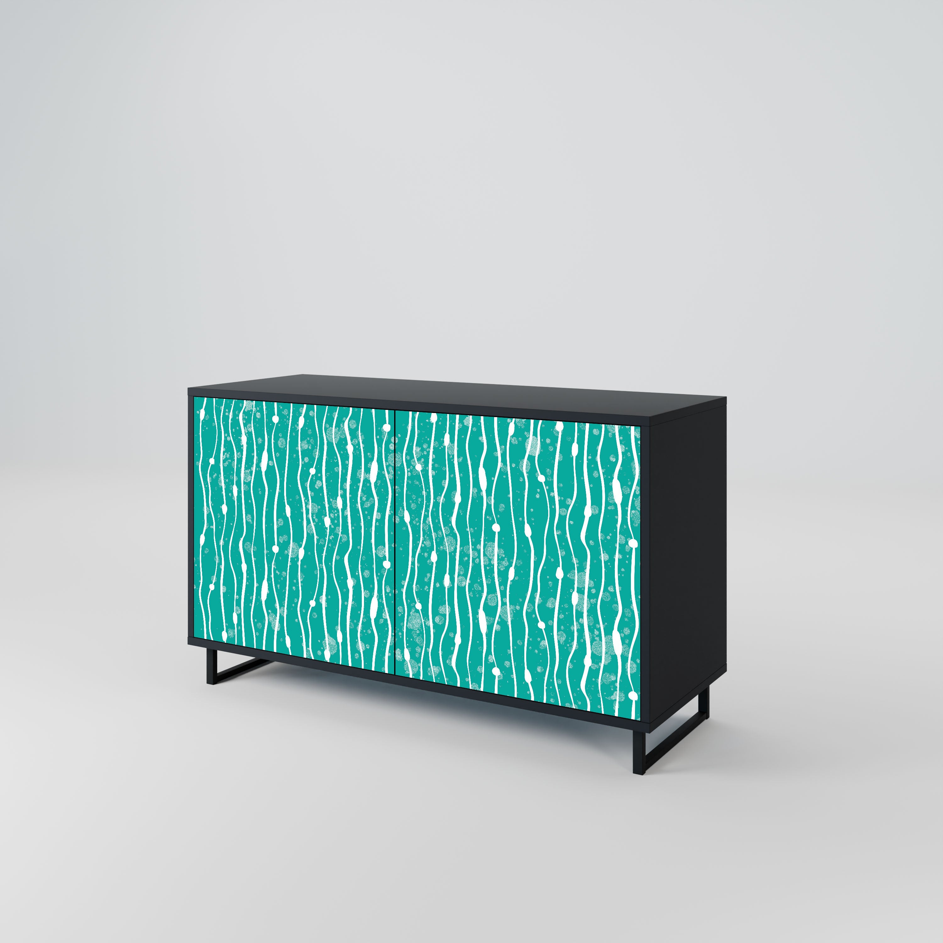 TURQUOISE RAIN Komoda 2-drzwiowa korpus Czarny
