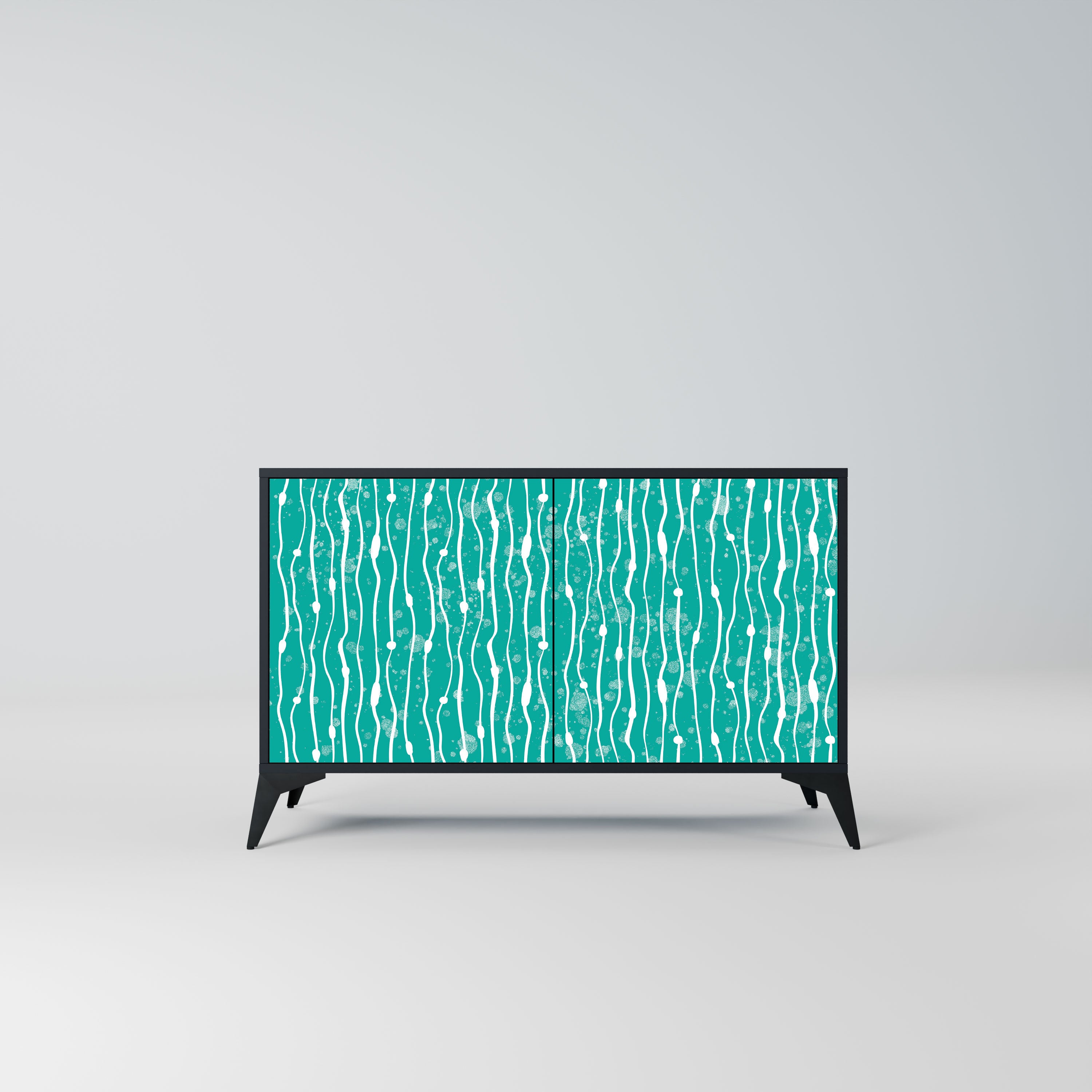 TURQUOISE RAIN Komoda 2-drzwiowa korpus Czarny