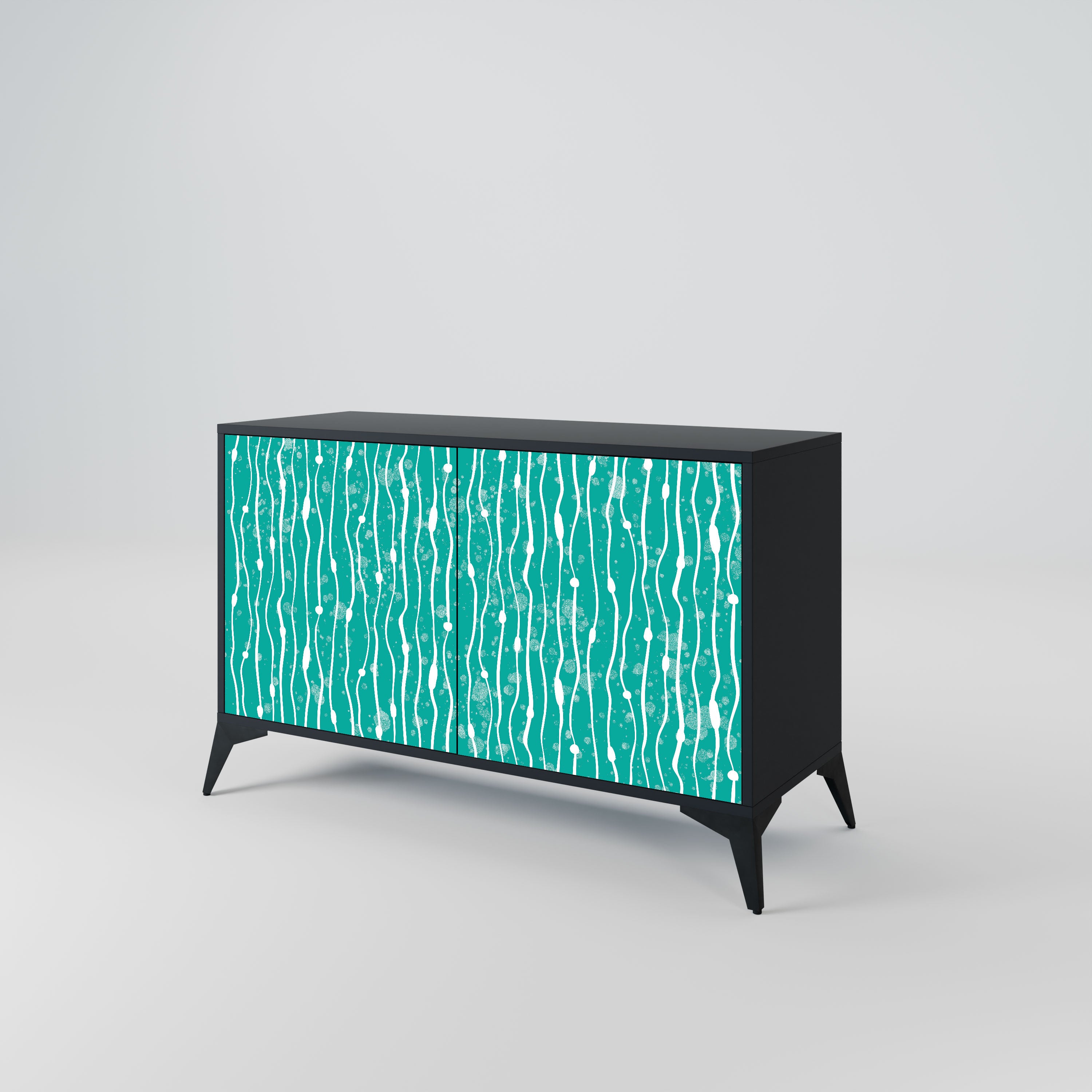 TURQUOISE RAIN Komoda 2-drzwiowa korpus Czarny