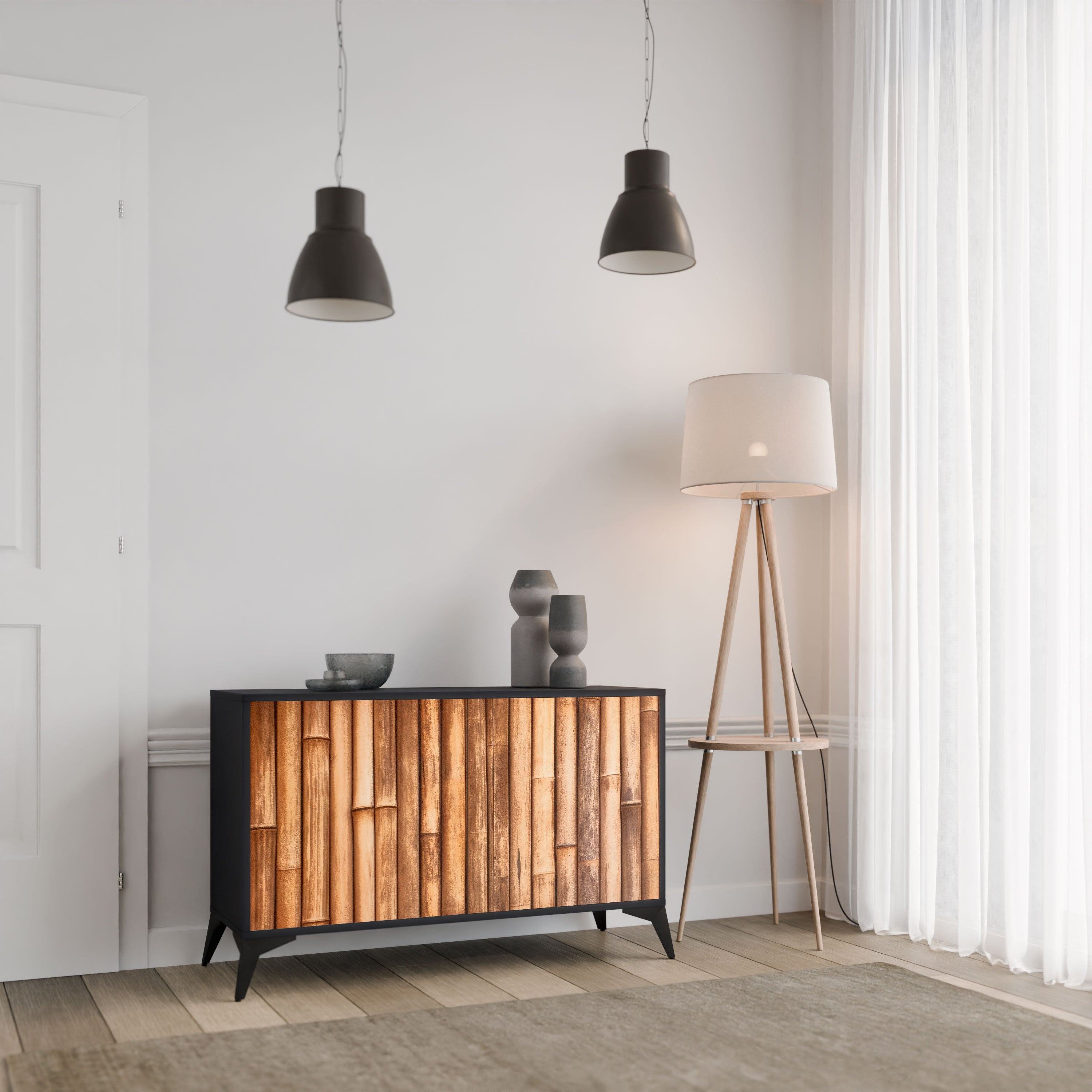 NATURAL WOOD Komoda 2-drzwiowa korpus Czarny