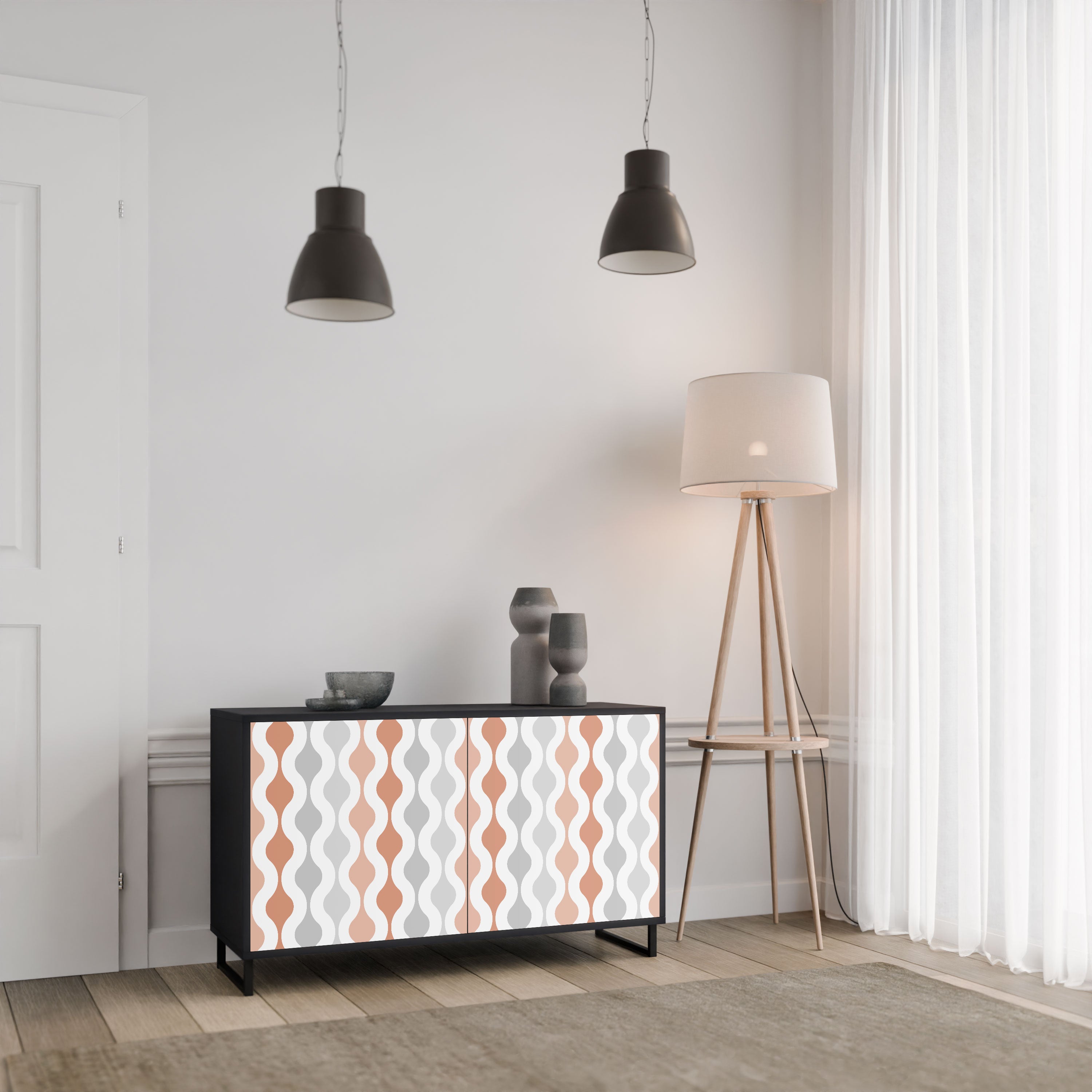 HAZY NOSTALGIA Komoda 2-drzwiowa korpus Czarny